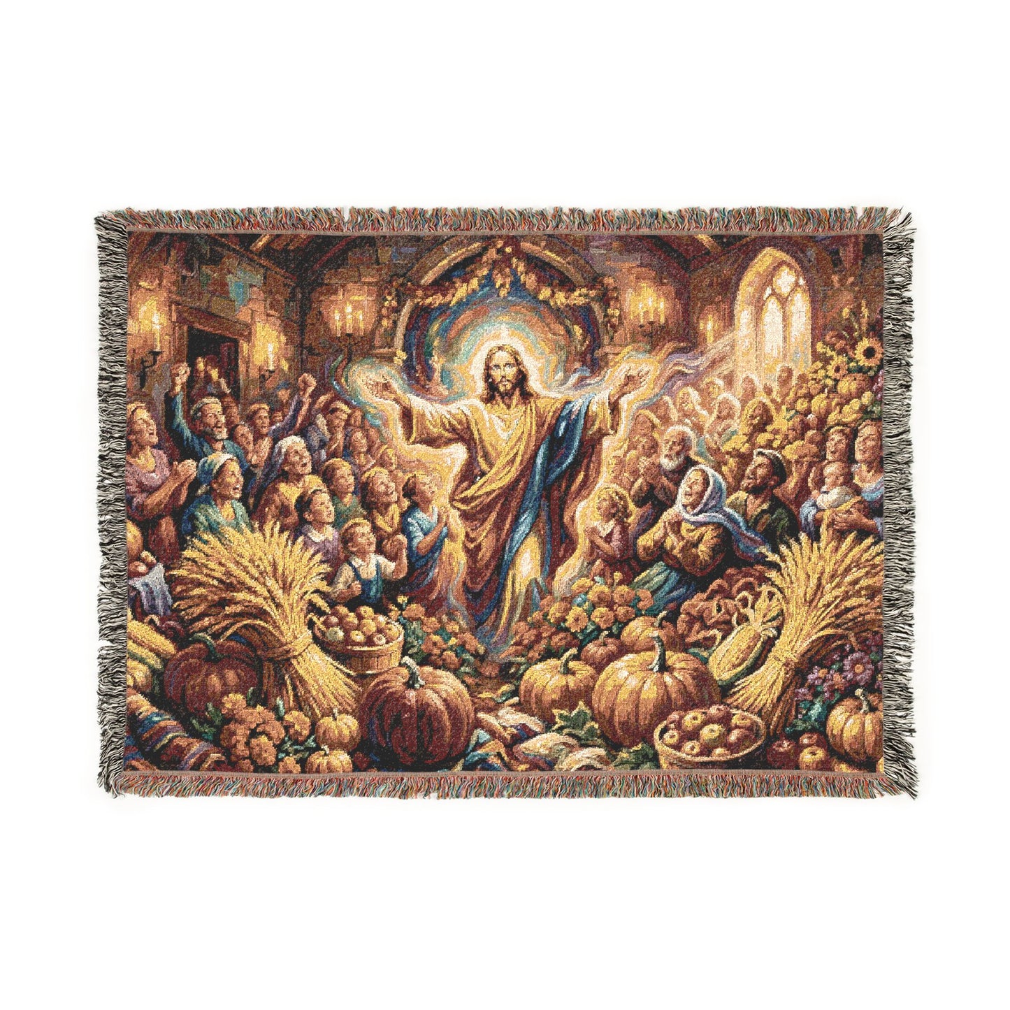 “Bountiful Blessings - A Harvest of Thanksgiving” - Woven Blanket