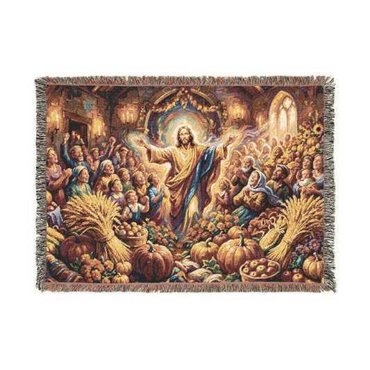“Bountiful Blessings - A Harvest of Thanksgiving” - Woven Blanket