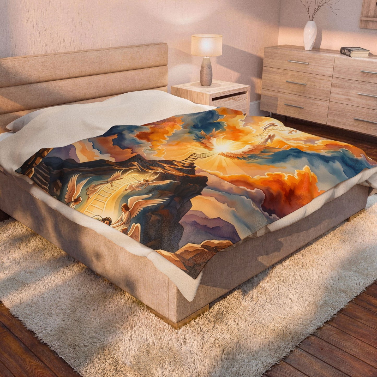 “Jacob's Gate - Angels Ascending and Descending” - Plush Blanket