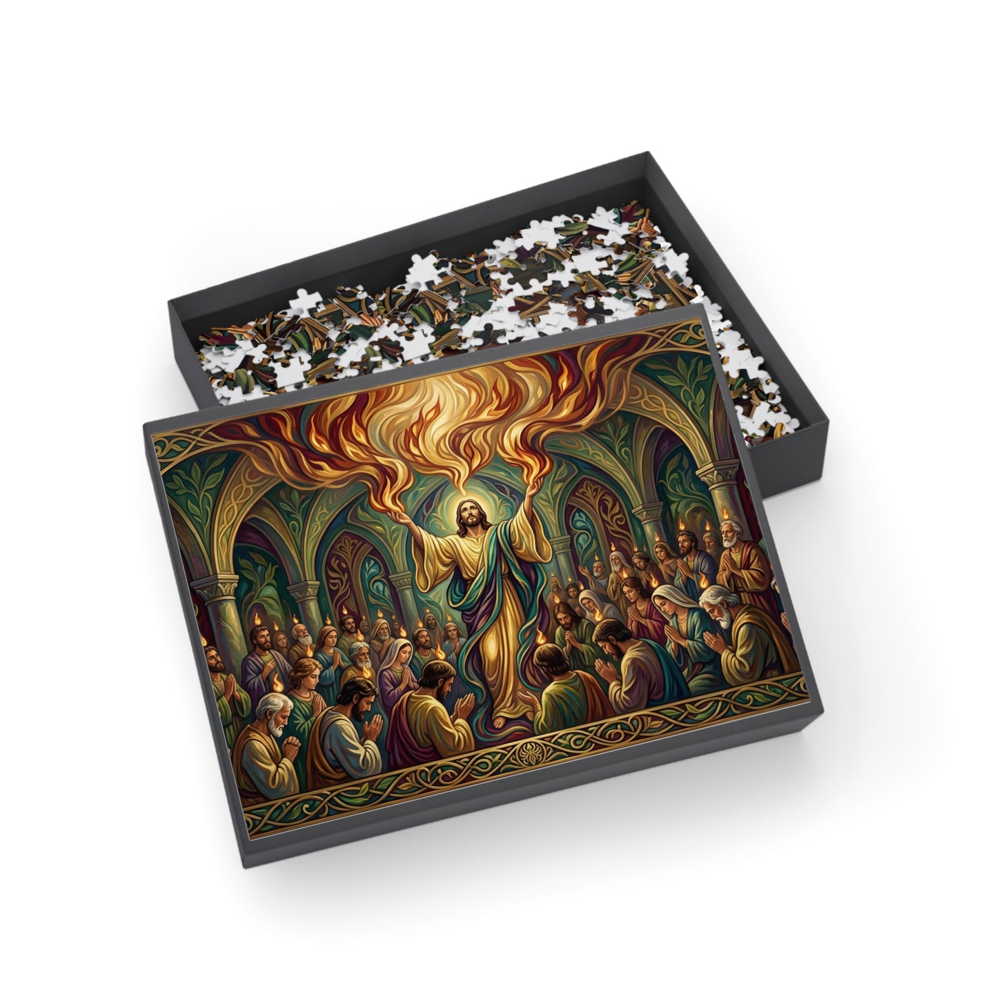 “Spirit Poured Out - Pentecost Flames Descending” - Jigsaw Puzzle