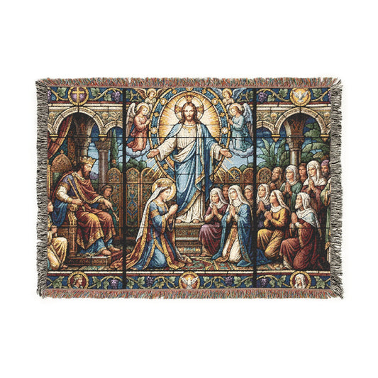 “For Such a Time As This - Esther Before King Ahasuerus” - Woven Blanket