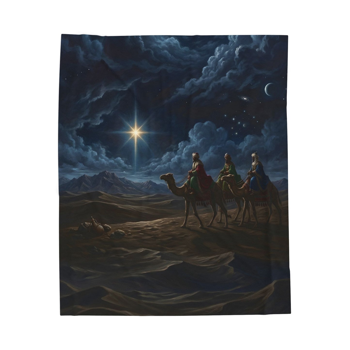 “Journey to Bethlehem - Wise Men Follow the Star” - Plush Blanket