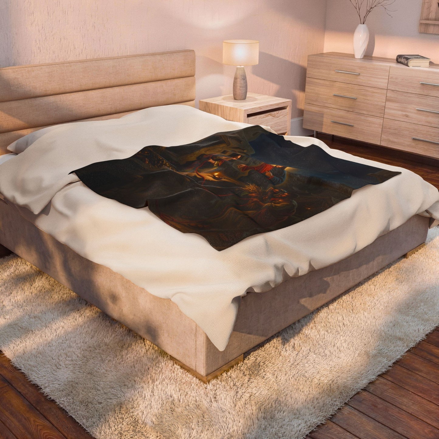 “Scarlet Cord - Rahab and the Spies” - Plush Blanket