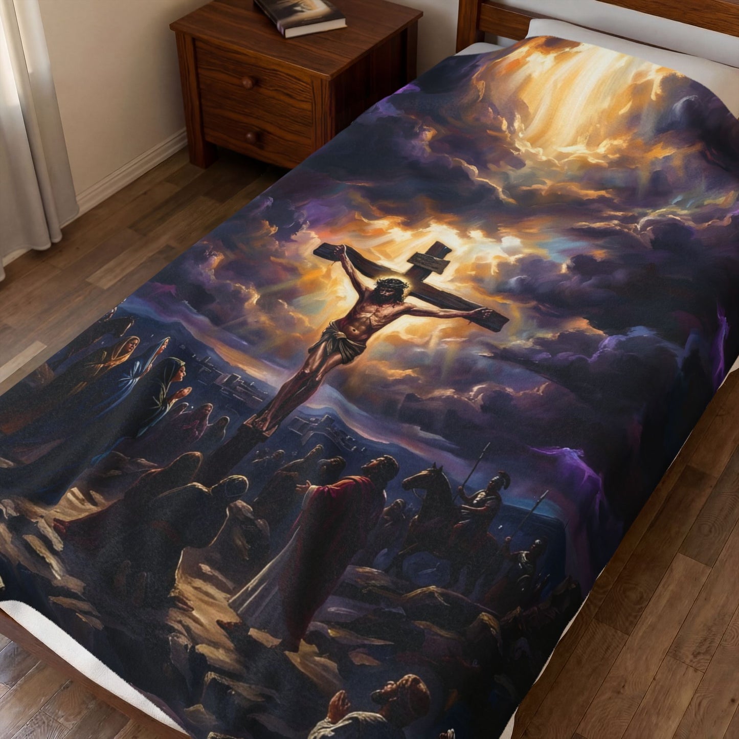“It Is Finished - The Crucifixion at Calvary” - Plush Blanket