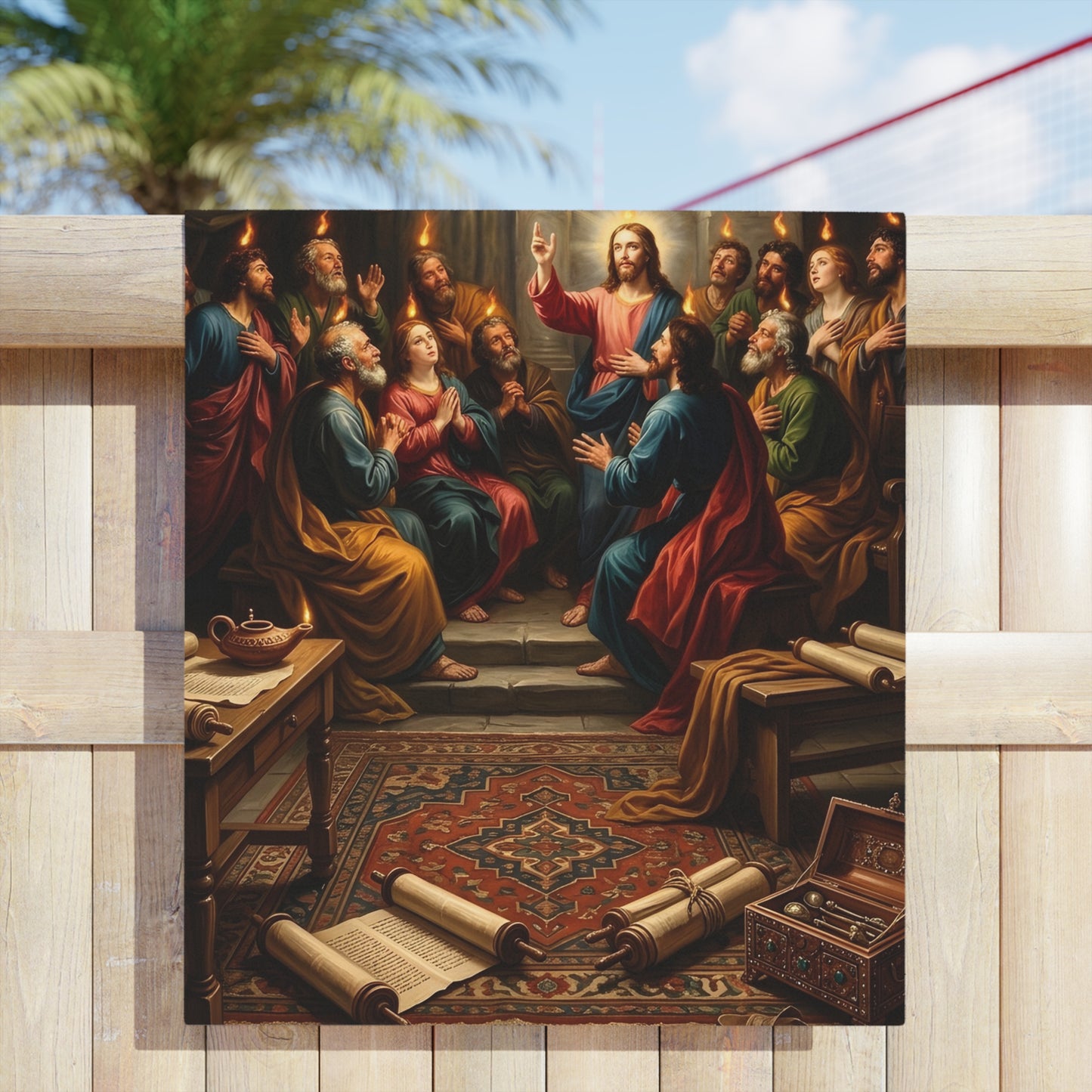 “Tongues of Fire - The Pentecost Outpouring” - Beach Towel