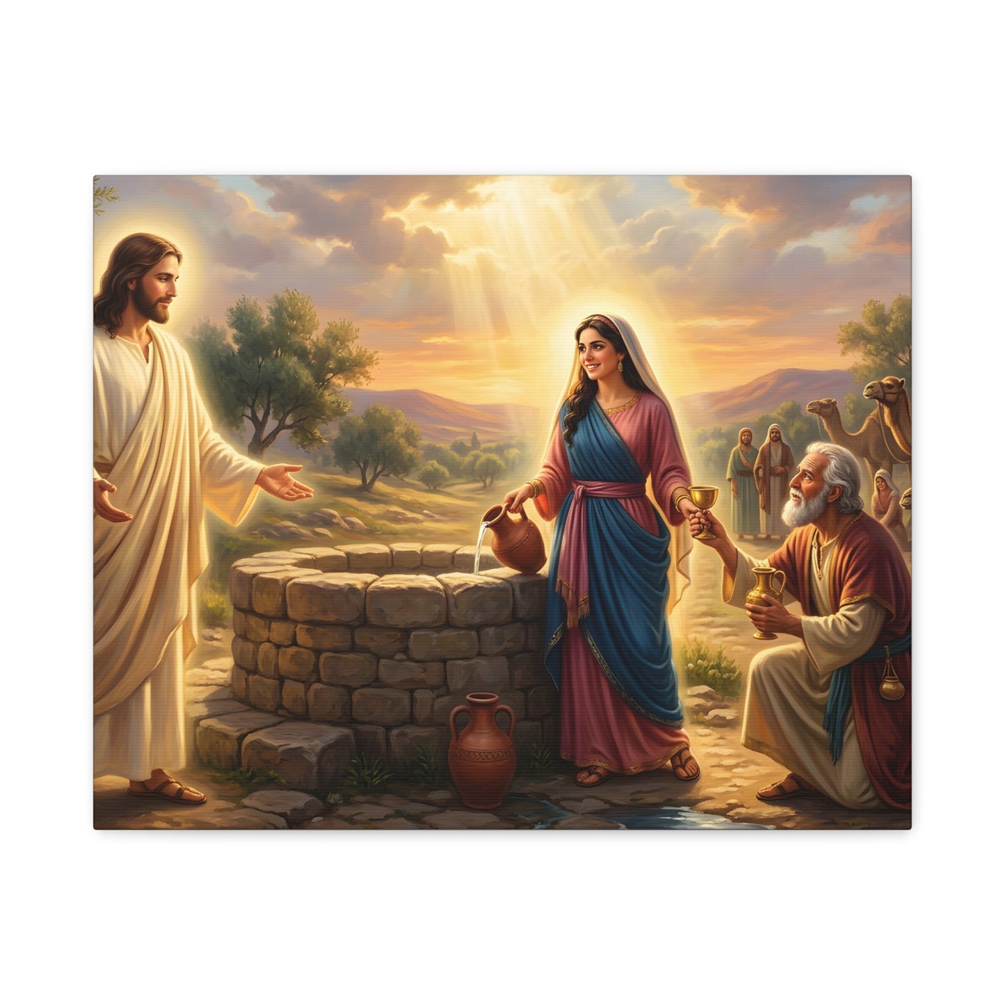 “Providence Unveiled - Rebekah at the Well” - Canvas Art