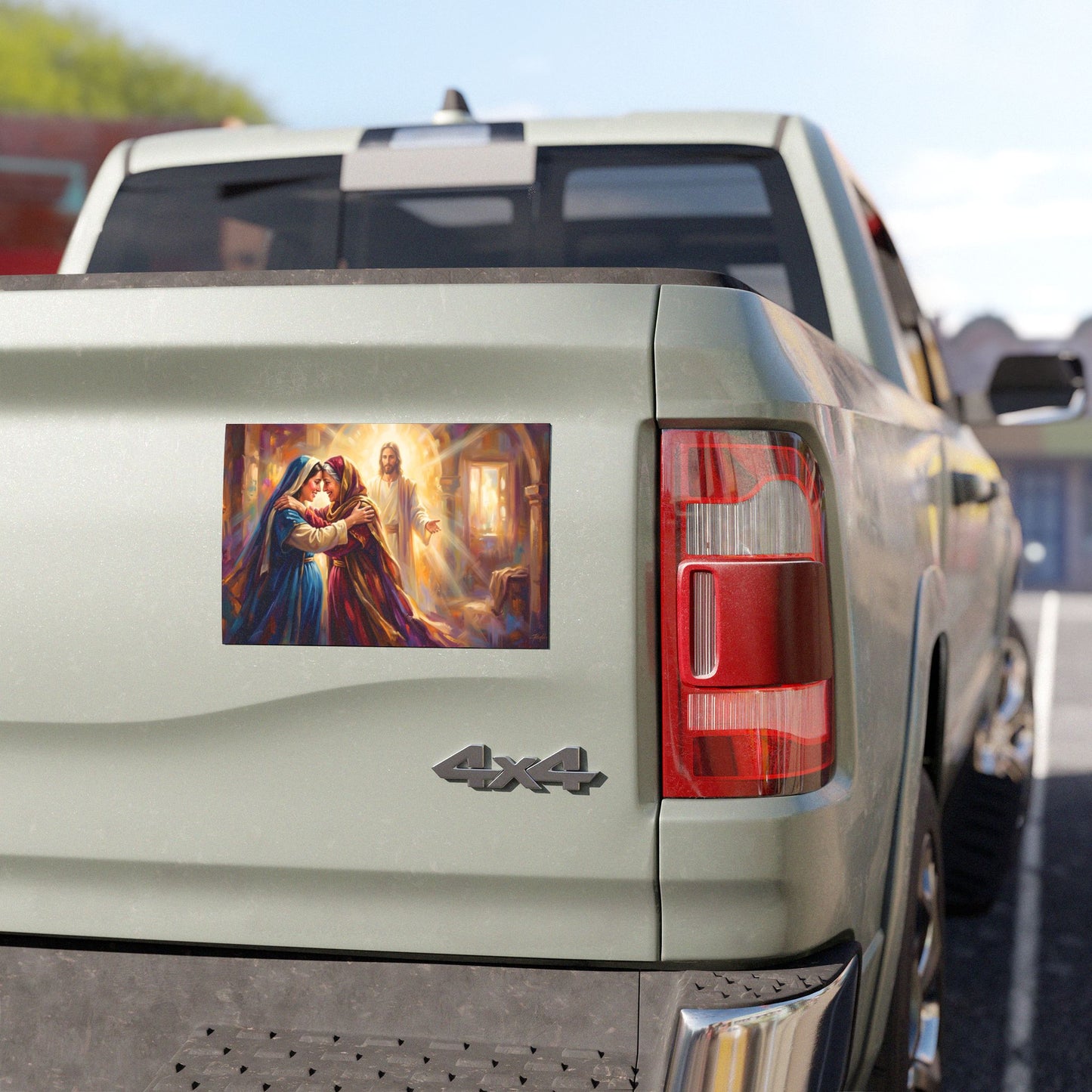 “Divine Embrace - Mary and Elizabeth's Joyful Meeting” - Car Magnet