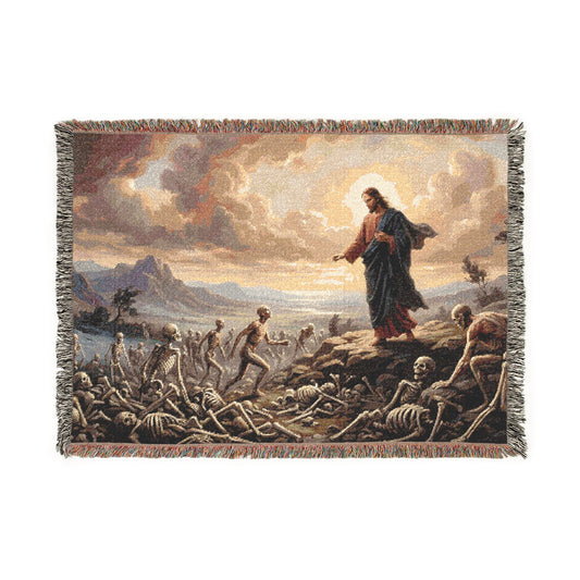“Valley of Dry Bones - Ezekiel 37 Resurrection” - Woven Blanket