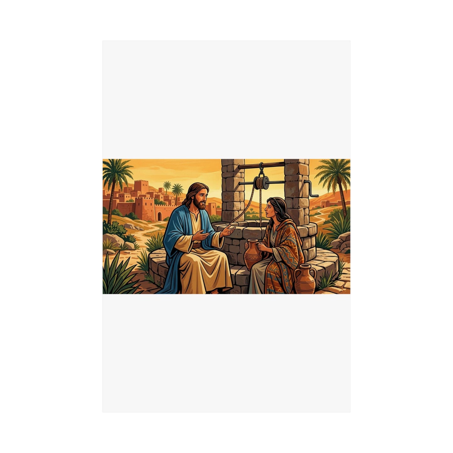 “Living Water - Jesus and the Woman at the Well” - Poster