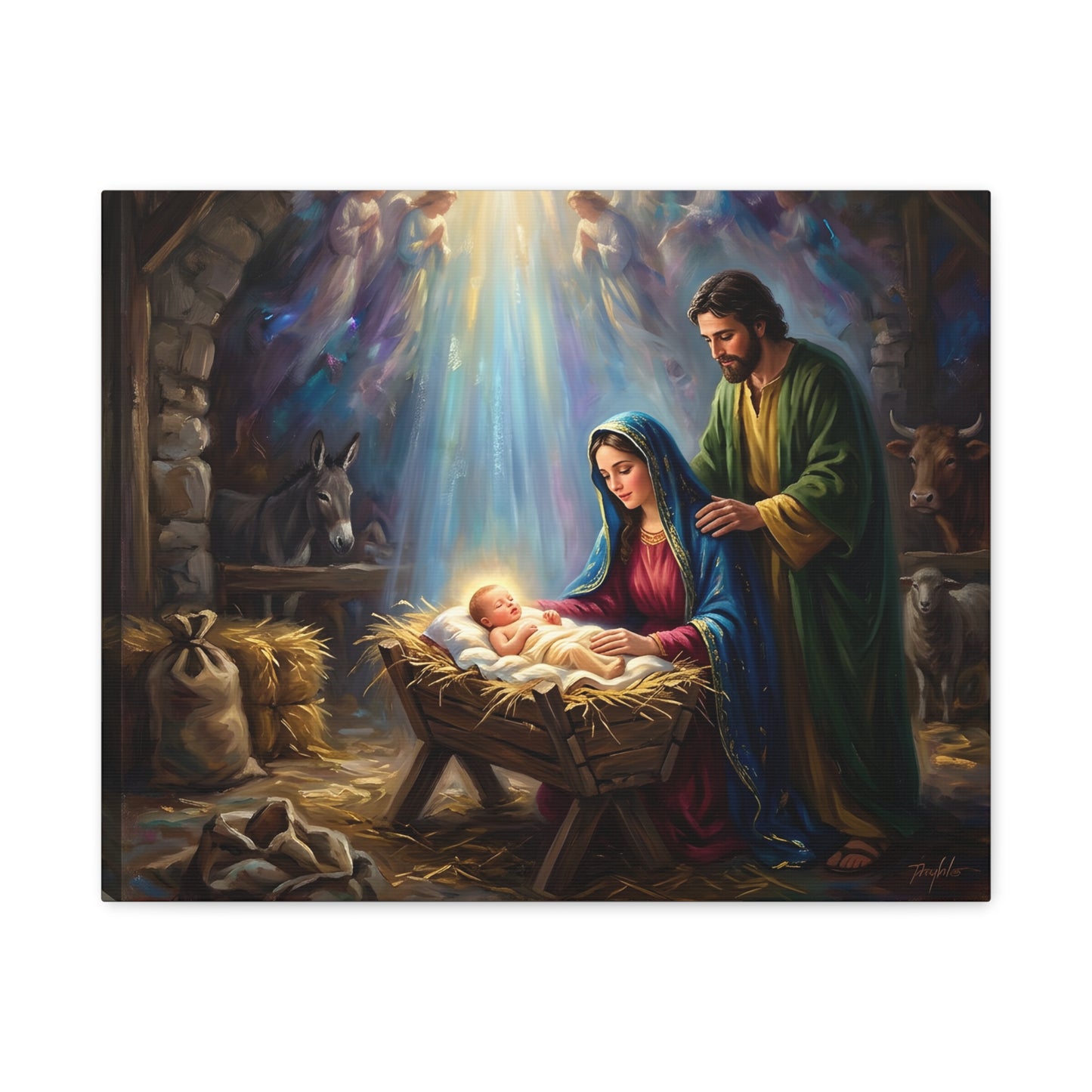 “Prince of Peace - Holy Family in Bethlehem” - Canvas Art