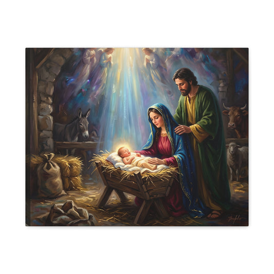 “Prince of Peace - Holy Family in Bethlehem” - Canvas Art