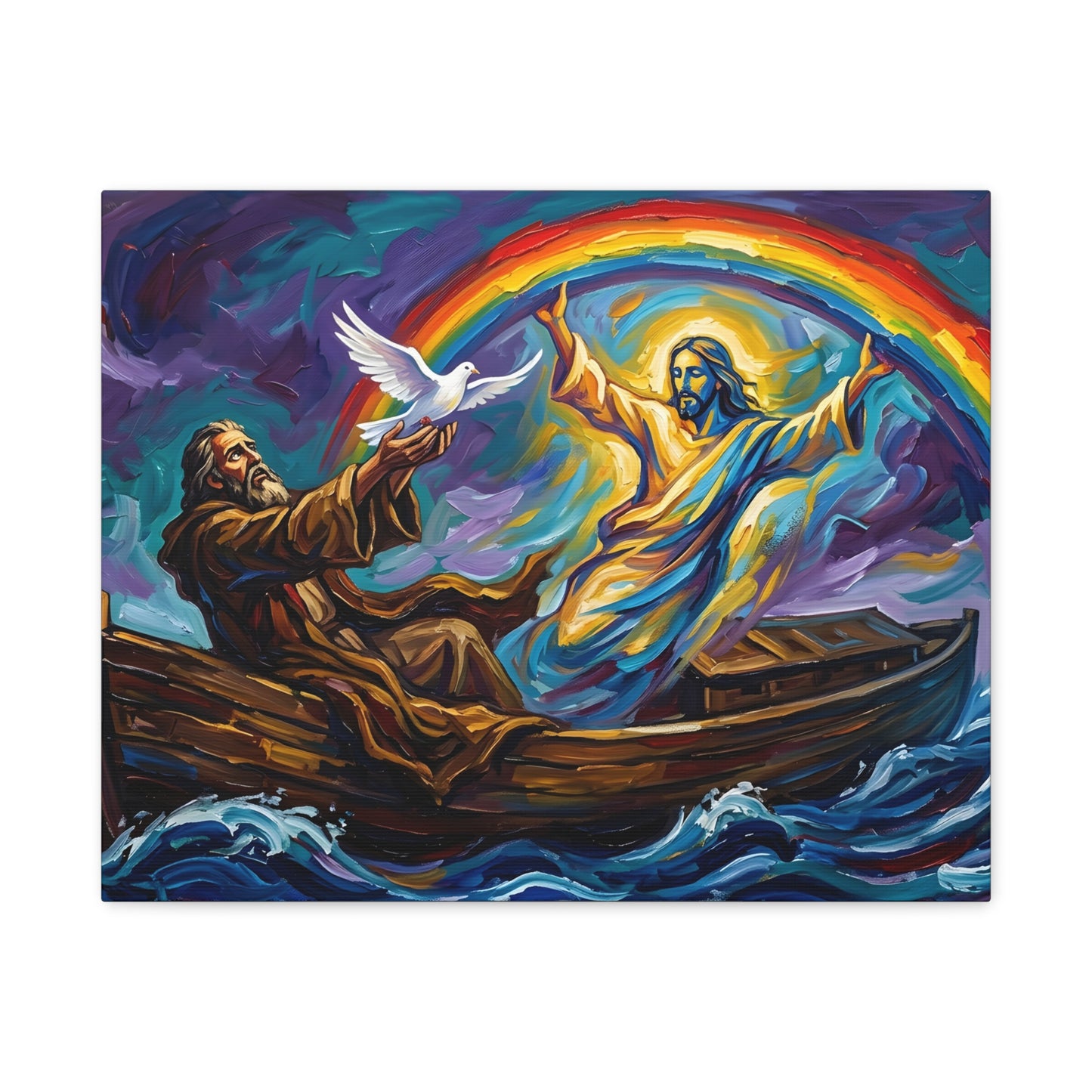 “Covenant of Hope - Noah Releases the Dove” - Canvas Art