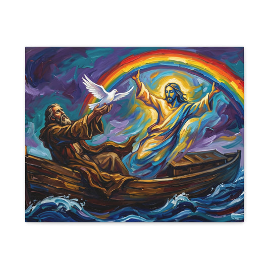 “Covenant of Hope - Noah Releases the Dove” - Canvas Art