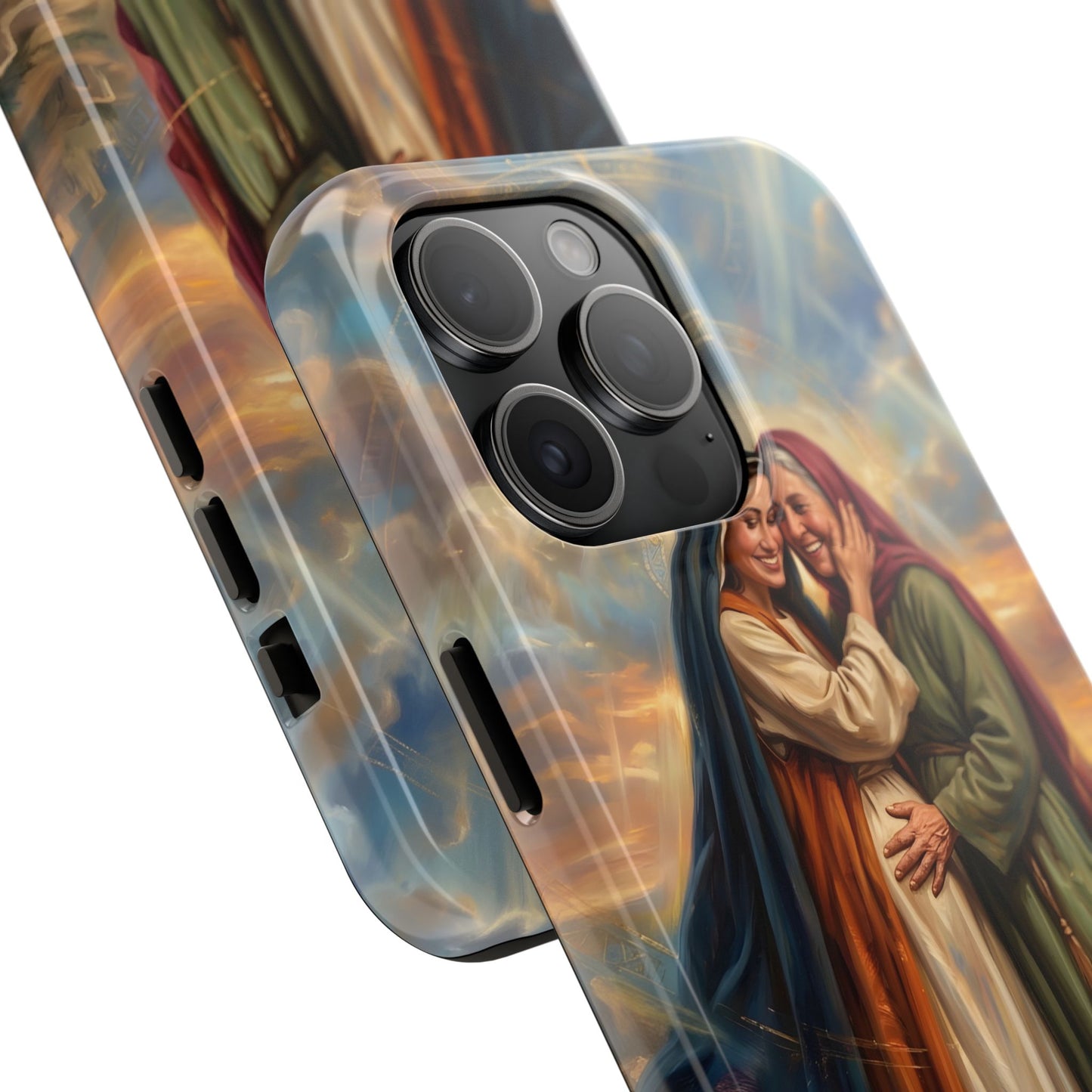 “Blessed Among Women - Mary and Elizabeth Embrace” - Phone Case