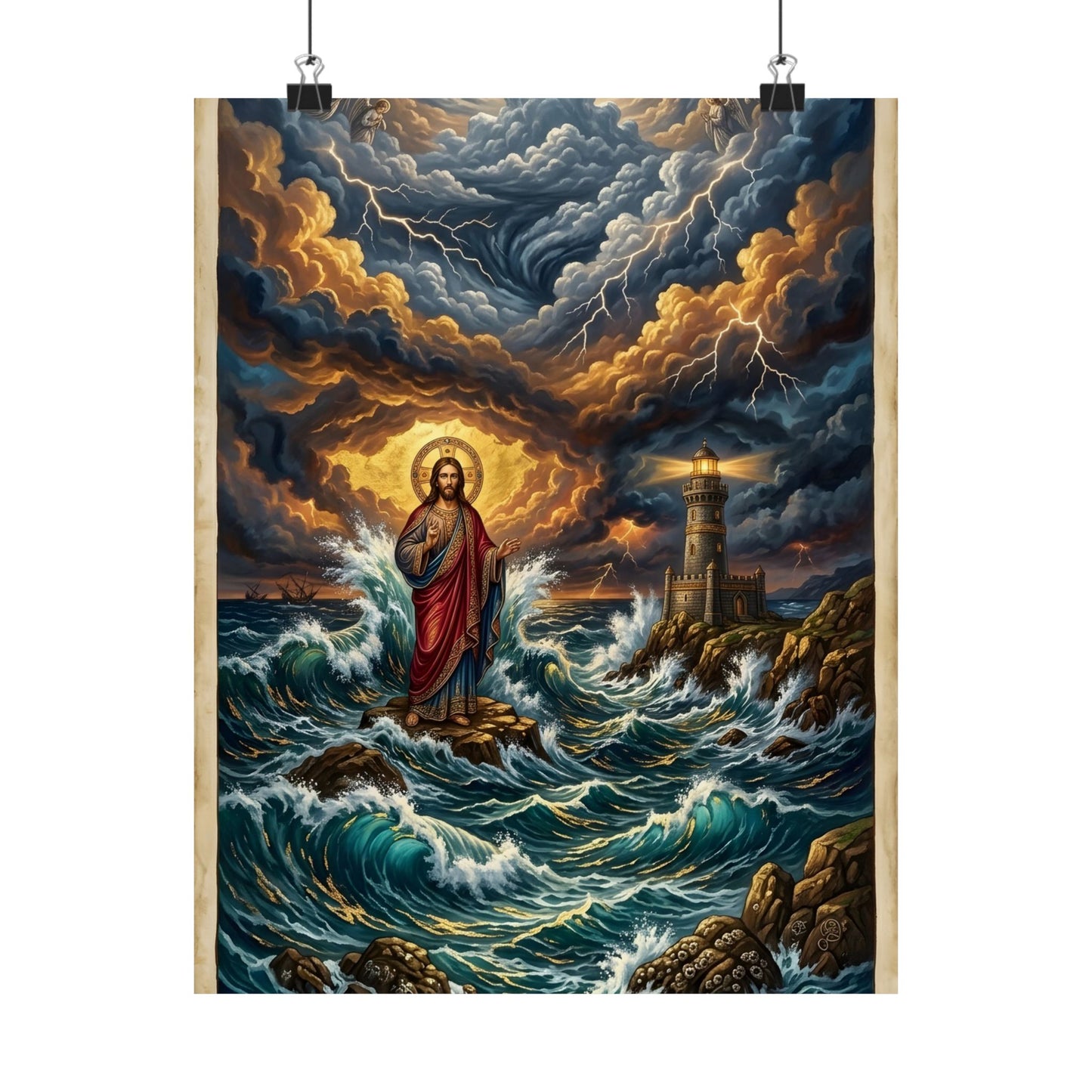 “Steadfast Hope - Lighthouse in the Storm” - Poster