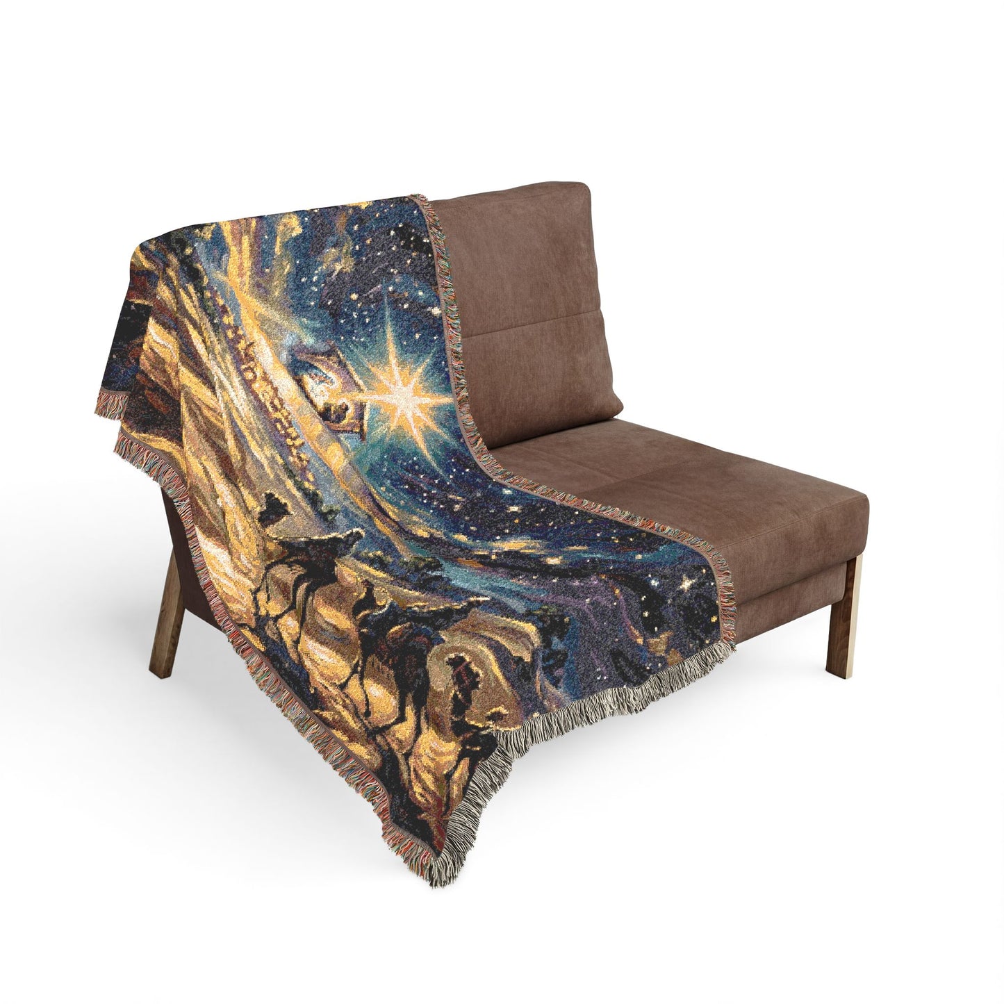 “Journey to Bethlehem - Wise Men Follow the Star” - Woven Blanket