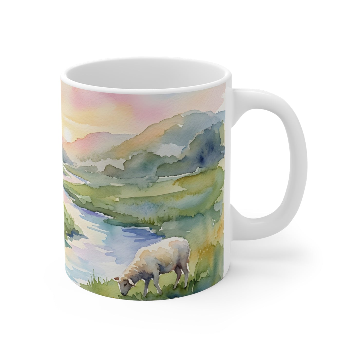“Still Waters - Shepherd Leads His Flock” - Coffee Mug