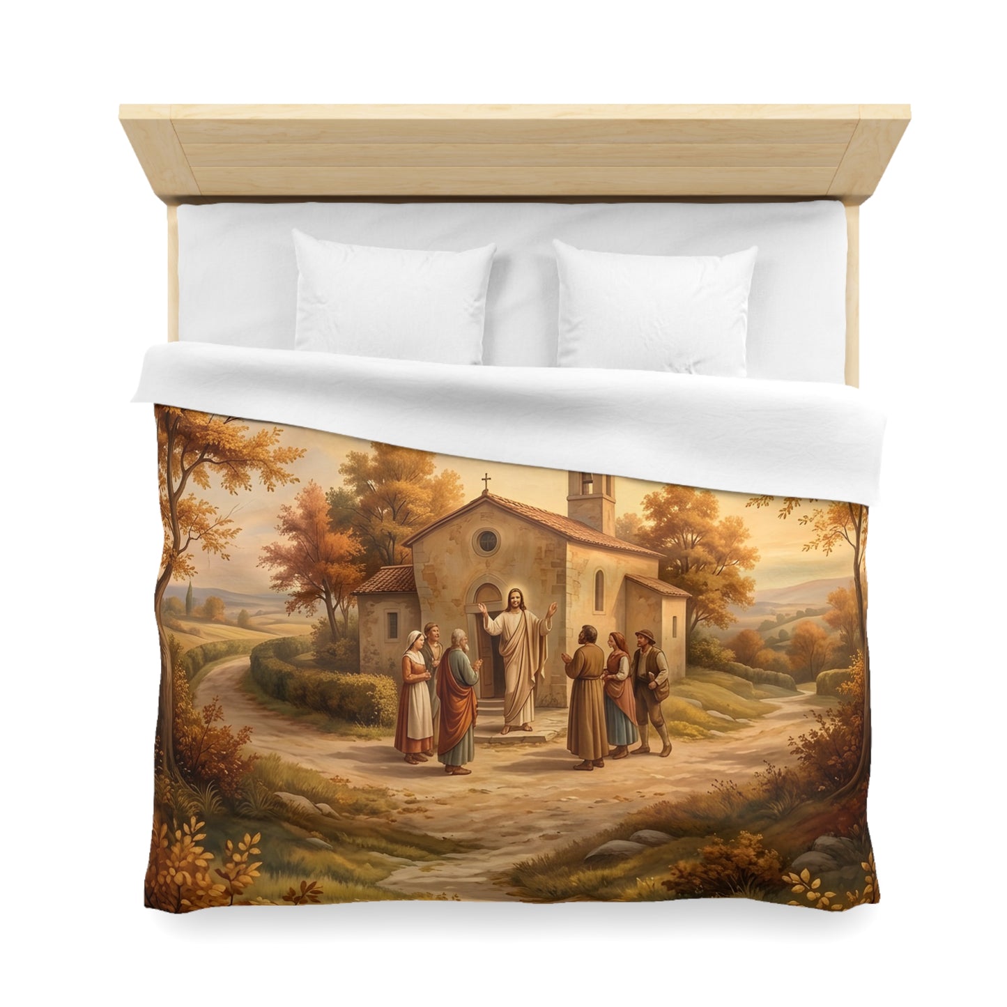 “Sanctuary in Serenity - Autumn's Golden Embrace” - Duvet Cover