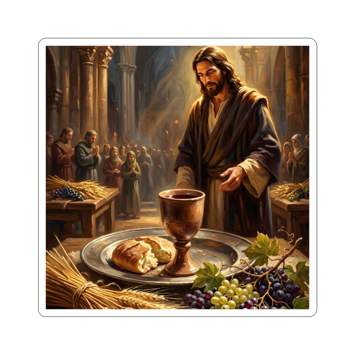 “The Harvest of Faith - Communion Still Life” - Sticker