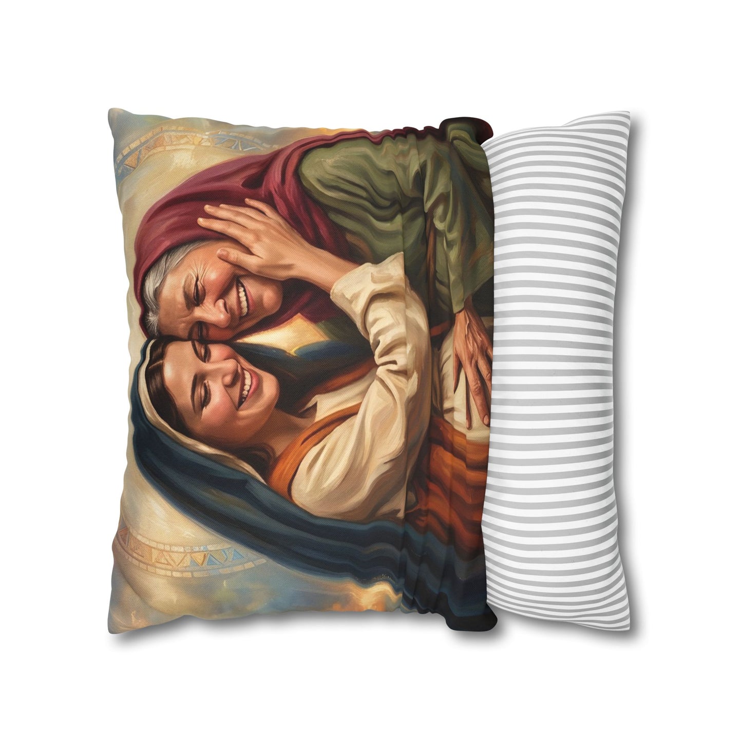 “Blessed Among Women - Mary and Elizabeth Embrace” - Pillowcase