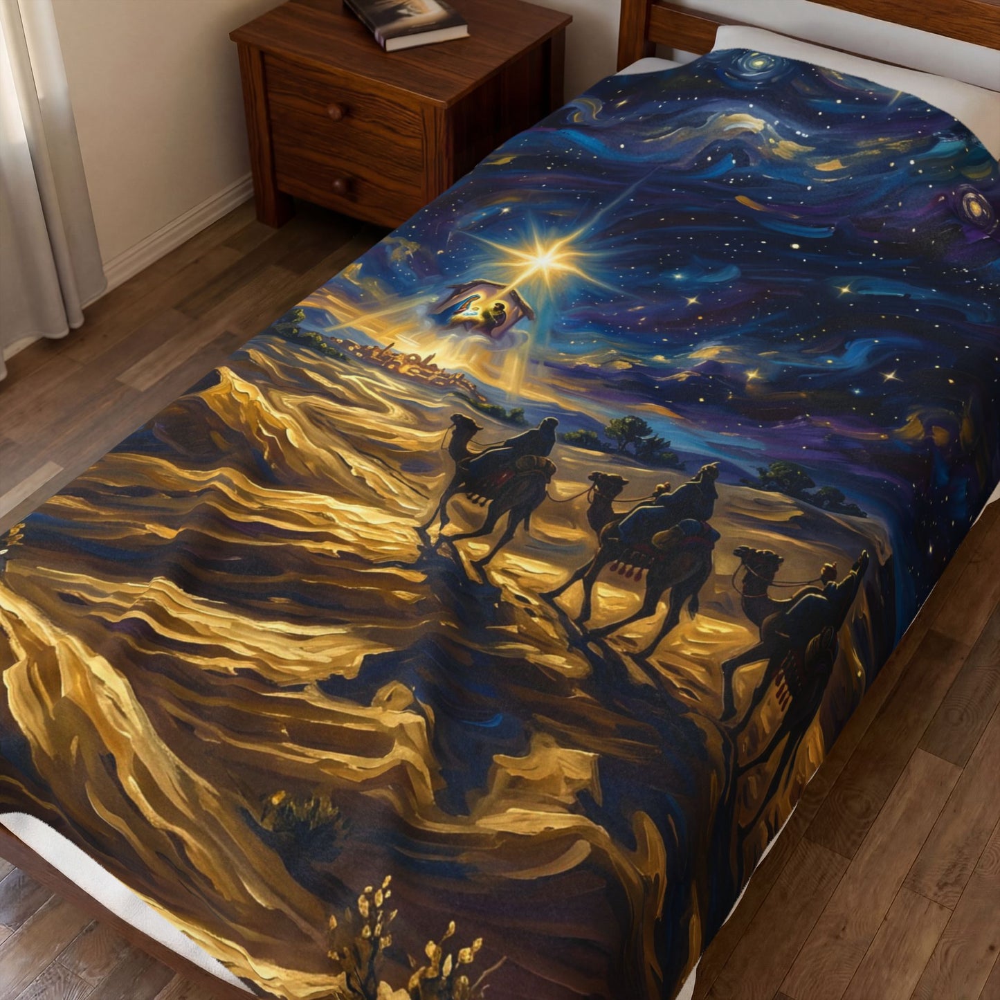 “Journey to Bethlehem - Wise Men Follow the Star” - Plush Blanket
