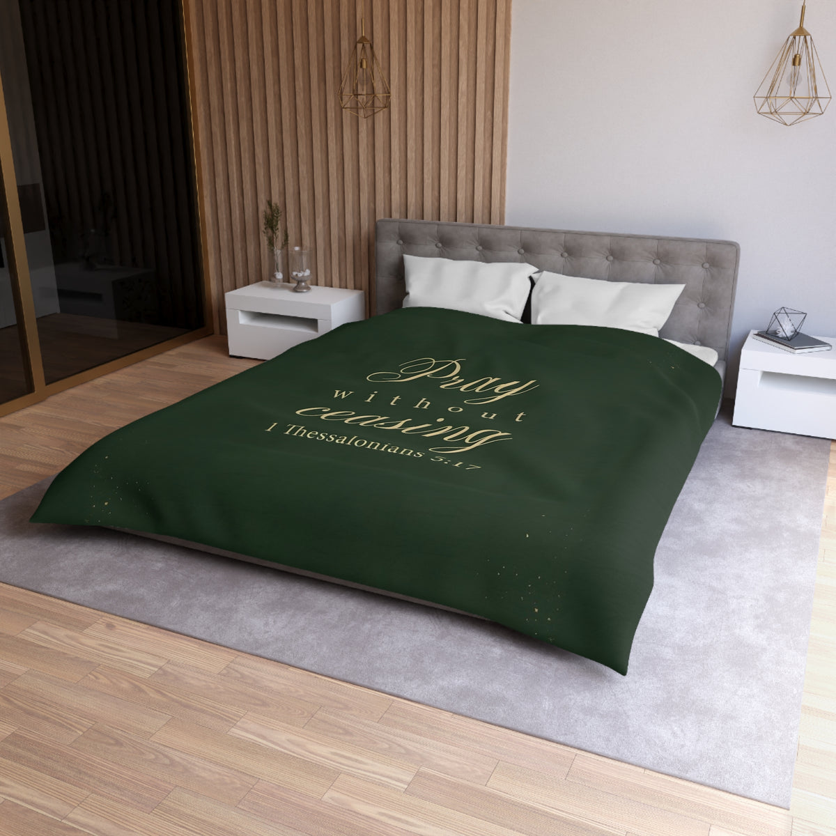 Pray Without Ceasing - 1 Thessalonians 5:17 - Duvet Cover