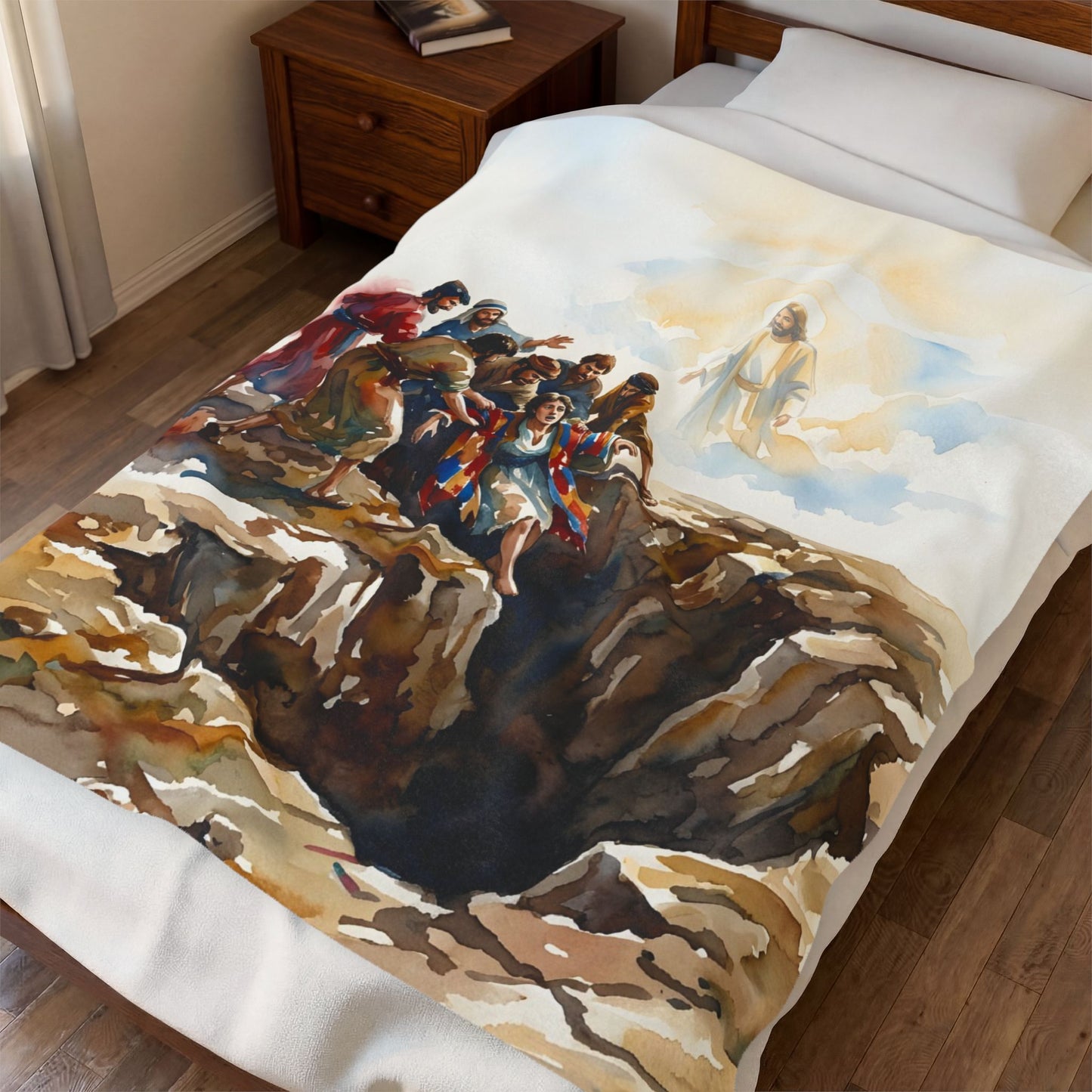 “Betrayal and Providence - Joseph in the Pit” - Plush Blanket