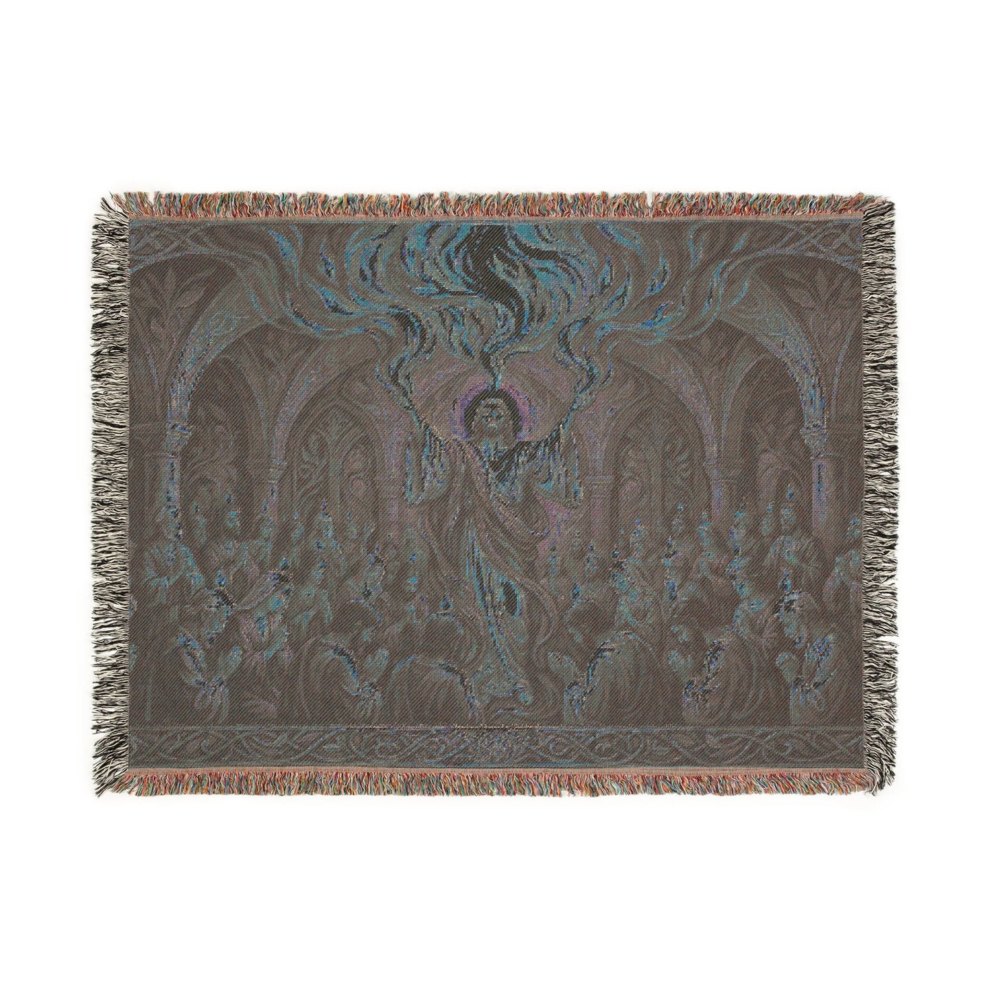 “Spirit Poured Out - Pentecost Flames Descending” - Woven Blanket