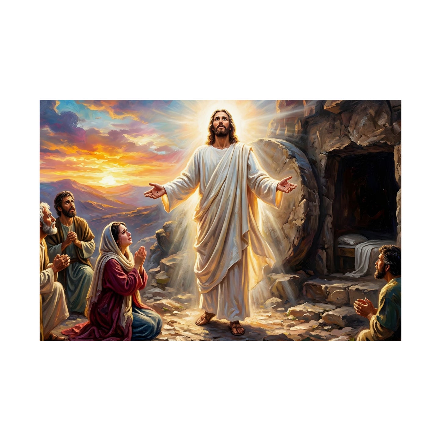 “He Is Risen - The Empty Tomb at Dawn” - Poster