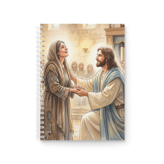 “Released - Jesus Heals the Bent Woman” - Spiral Notebook