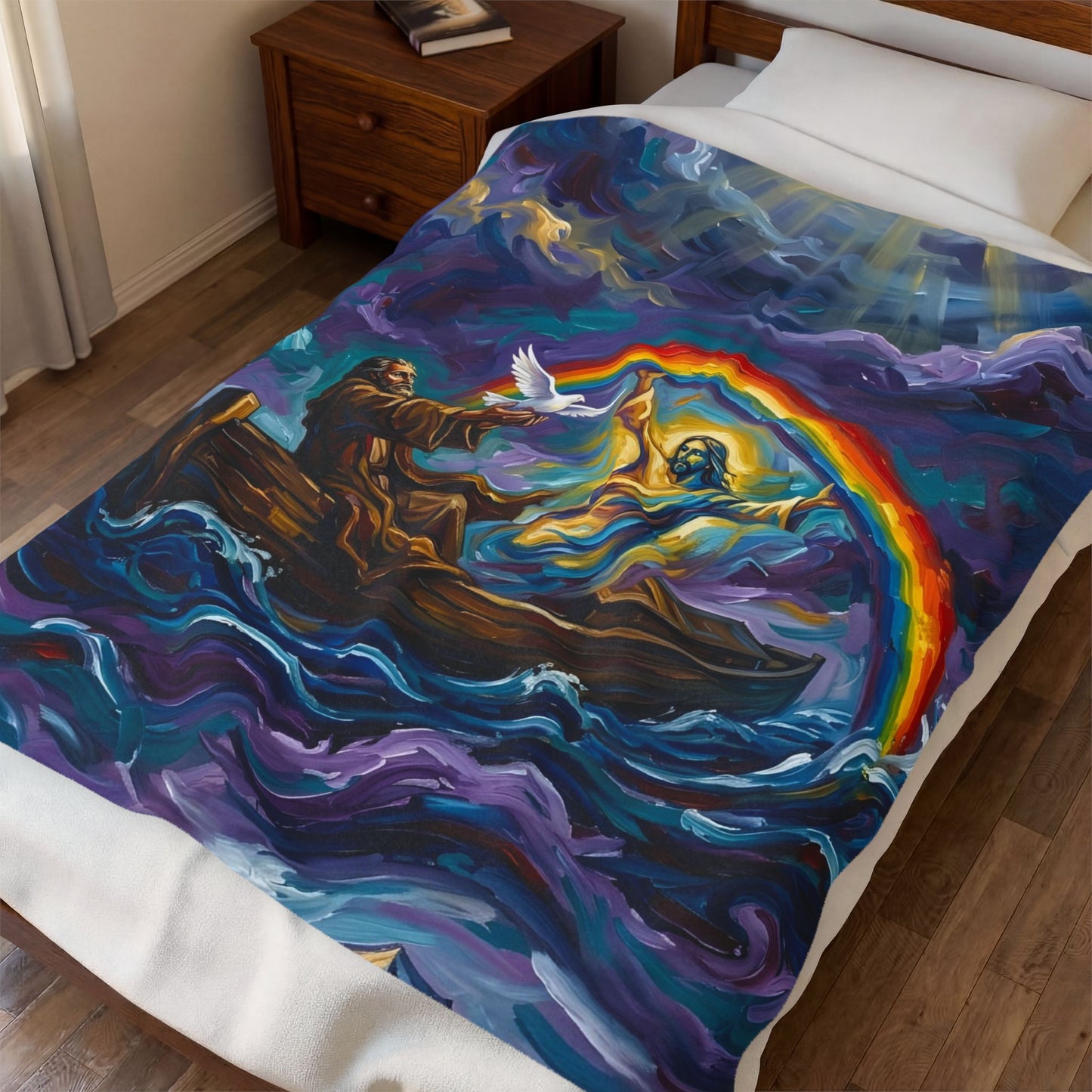 “Covenant of Hope - Noah Releases the Dove” - Plush Blanket