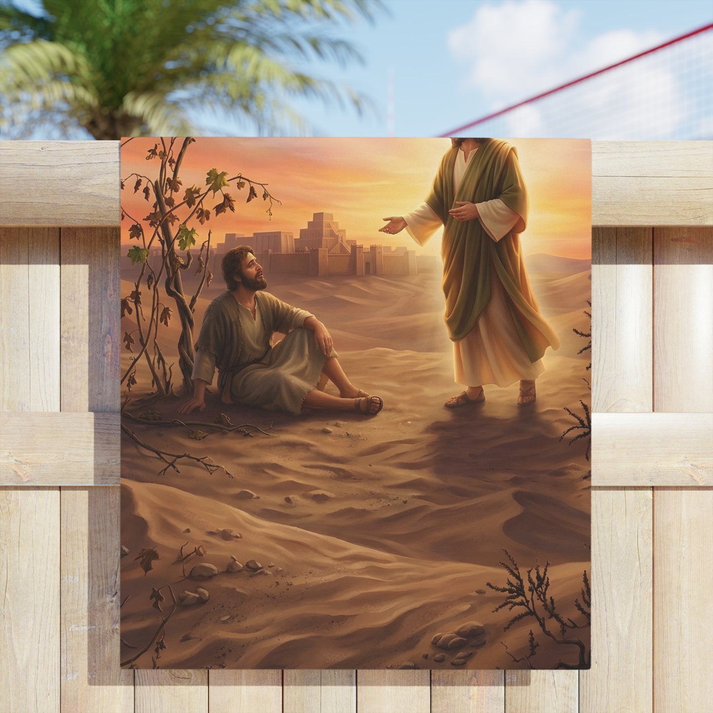 “Withered Vine - Jonah's Lesson in Mercy” - Beach Towel