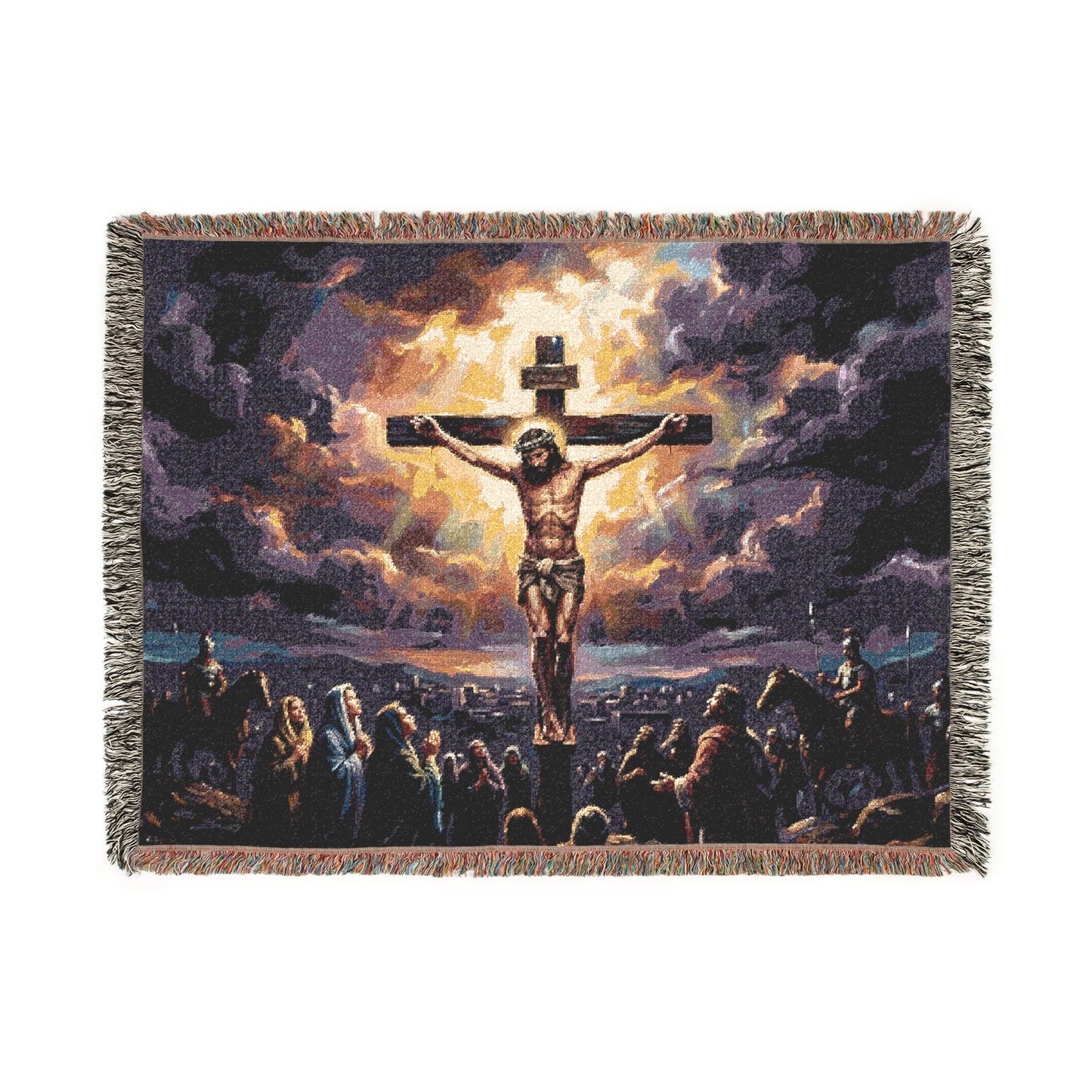 “It Is Finished - The Crucifixion at Calvary” - Woven Blanket