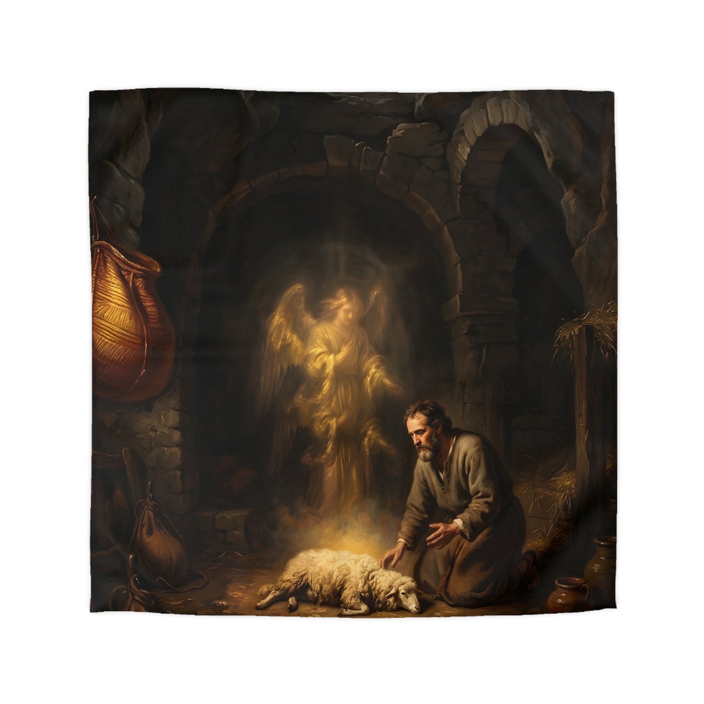 “Gideon's Fleece - Seeking Confirmation from God” - Duvet Cover