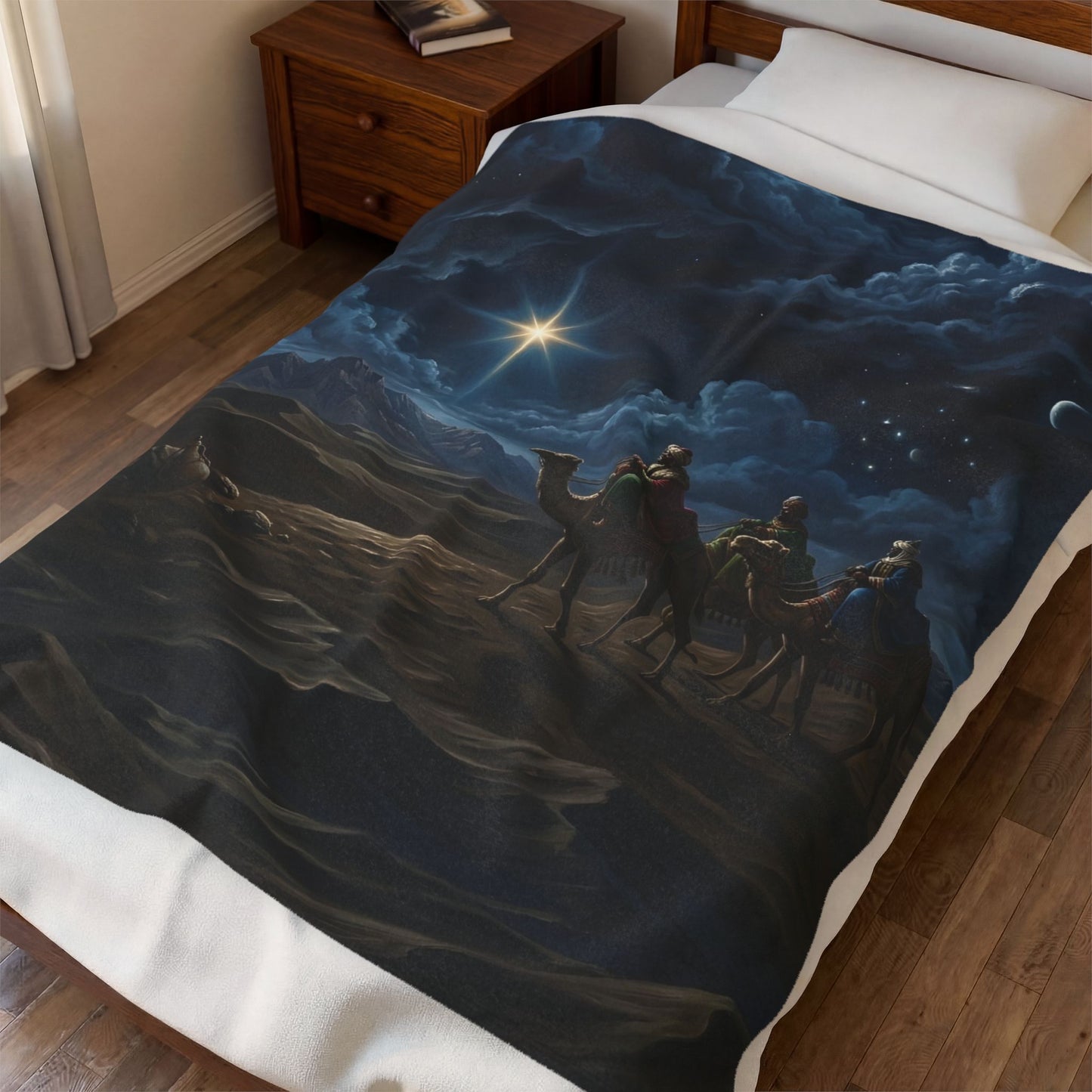 “Journey to Bethlehem - Wise Men Follow the Star” - Plush Blanket