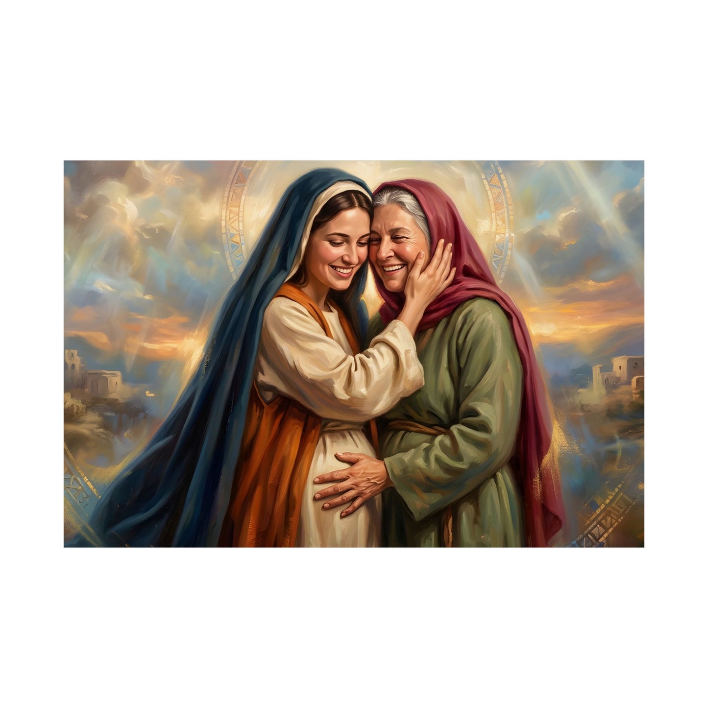 “Blessed Among Women - Mary and Elizabeth Embrace” - Poster