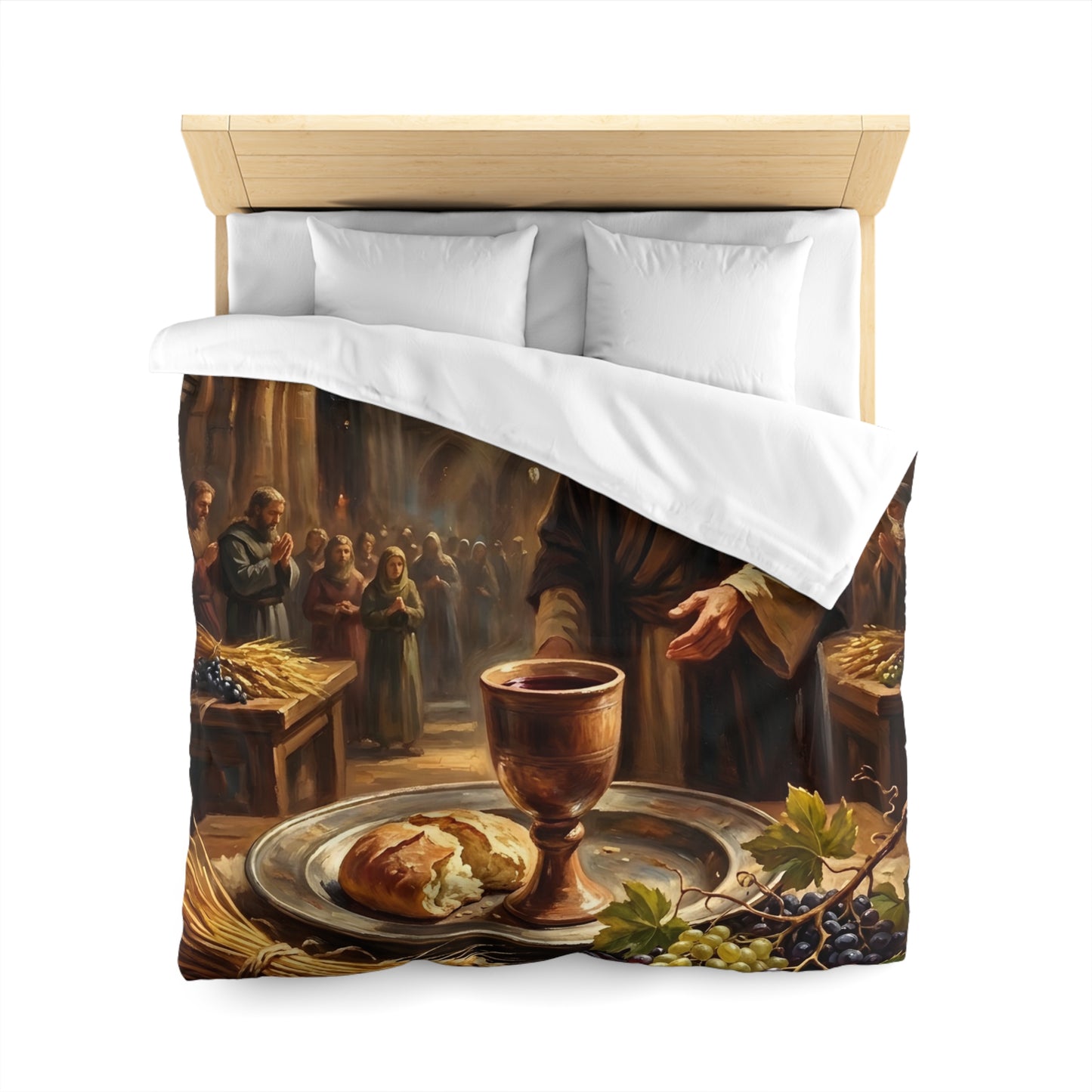 “The Harvest of Faith - Communion Still Life” - Duvet Cover