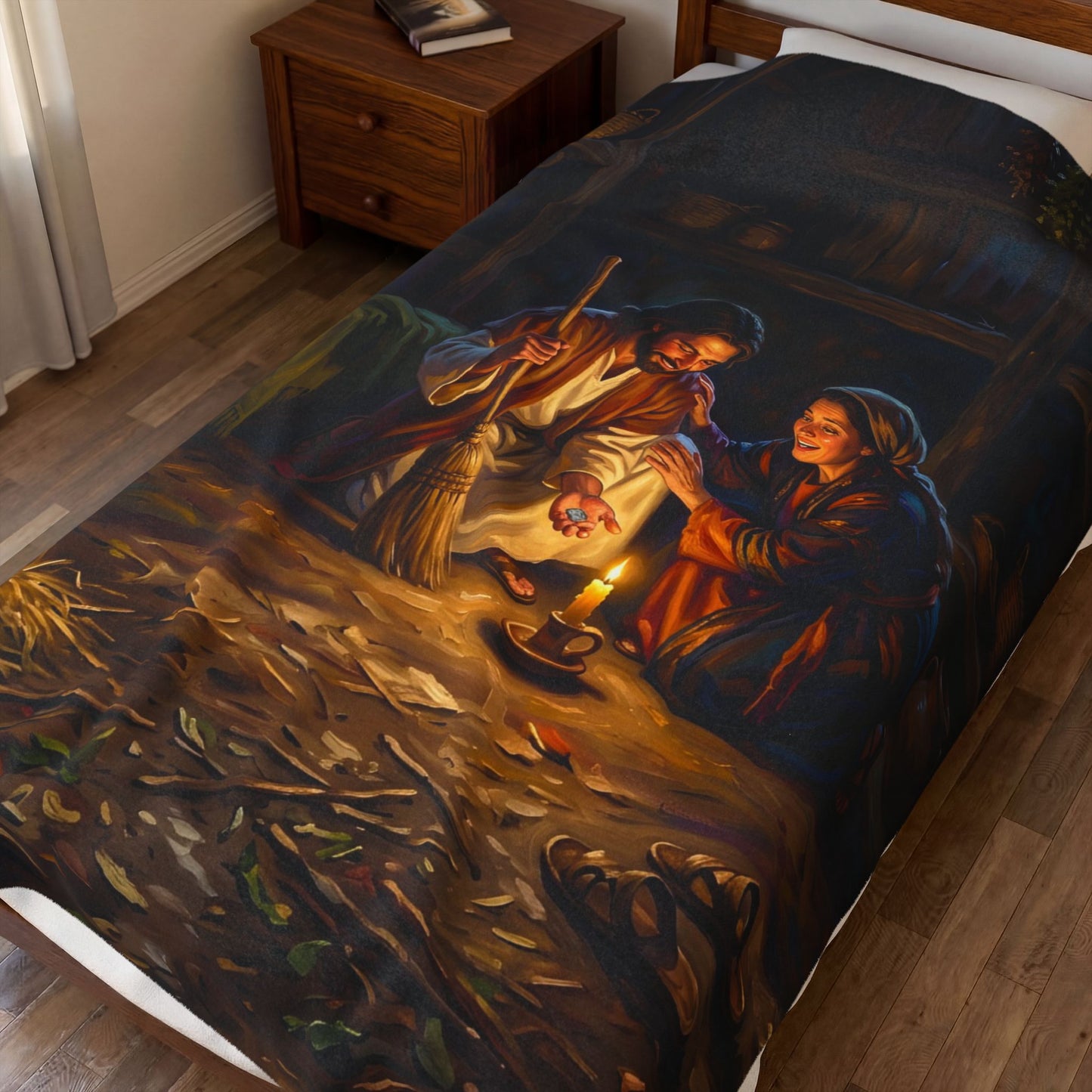 “Lost and Found - The Sweeping Woman of Luke 15” - Plush Blanket