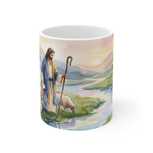 “Still Waters - Shepherd Leads His Flock” - Coffee Mug