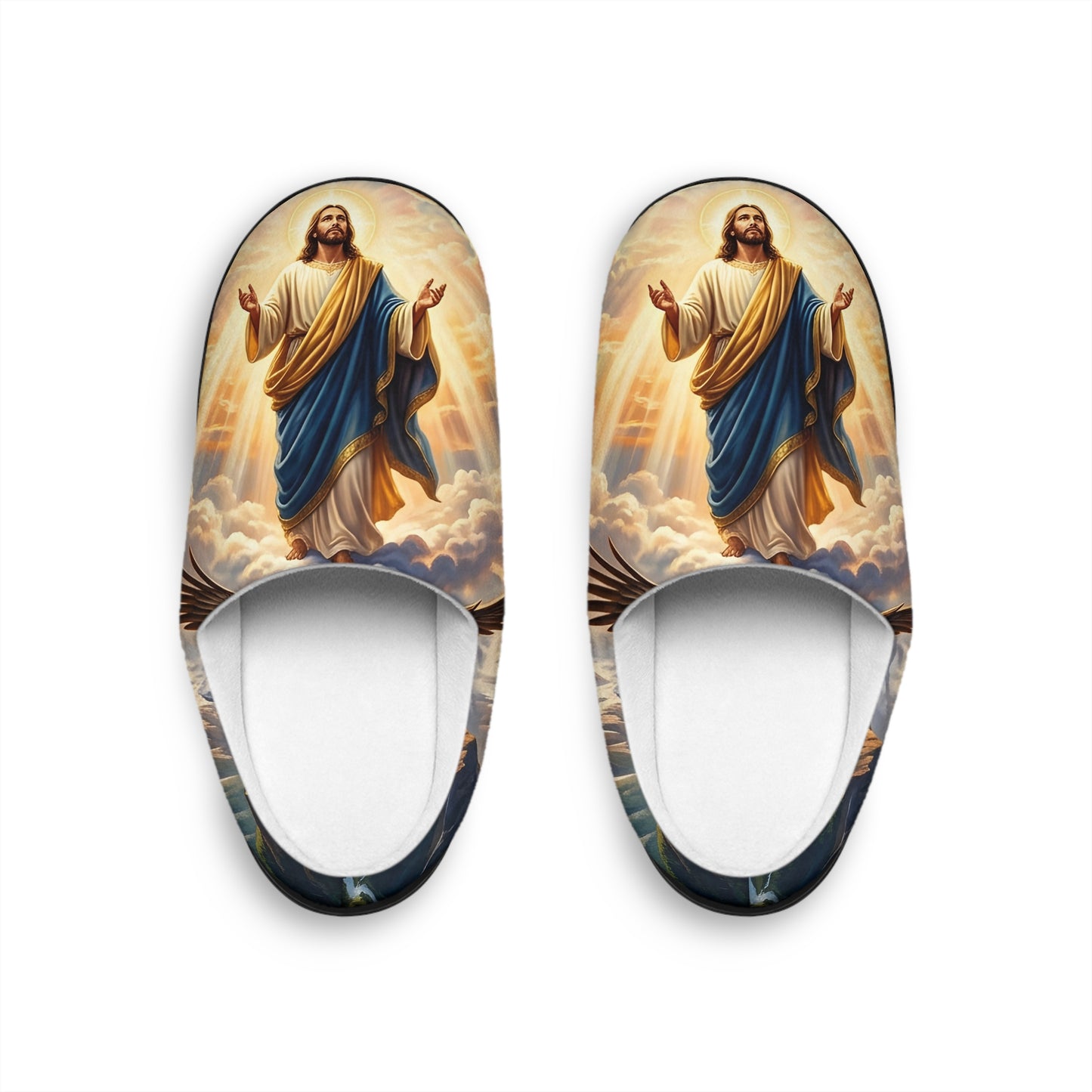 “Soaring Like Eagles - Hope in the Lord Over Mountains” - Indoor Slippers