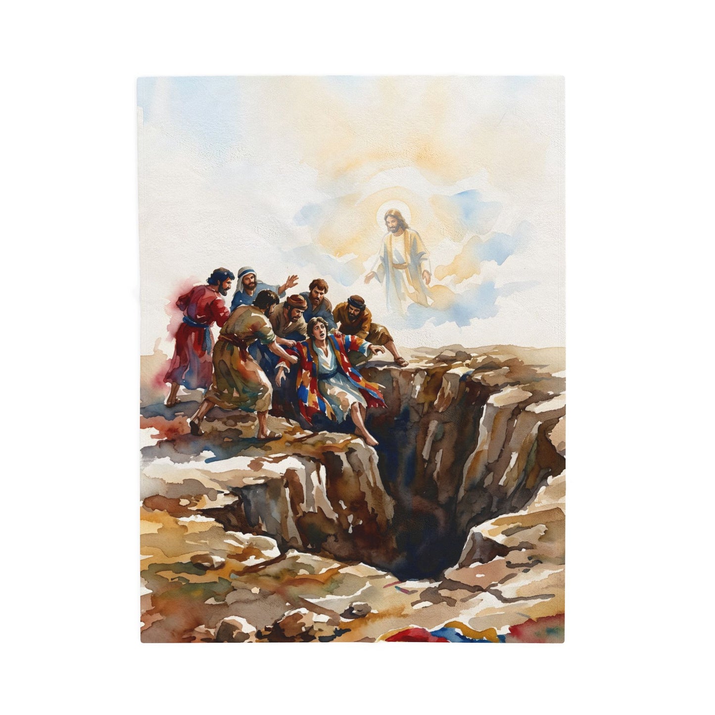 “Betrayal and Providence - Joseph in the Pit” - Plush Blanket