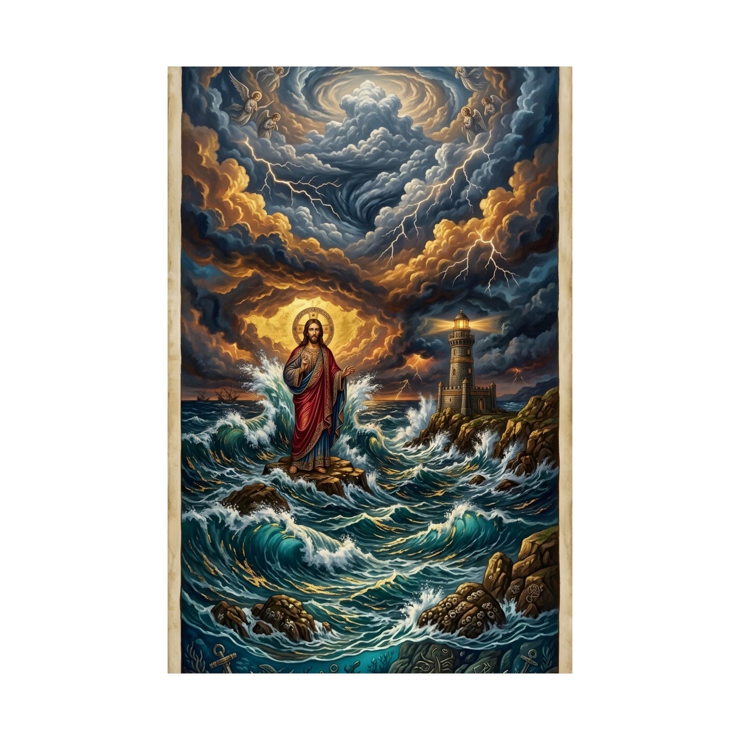 “Steadfast Hope - Lighthouse in the Storm” - Poster