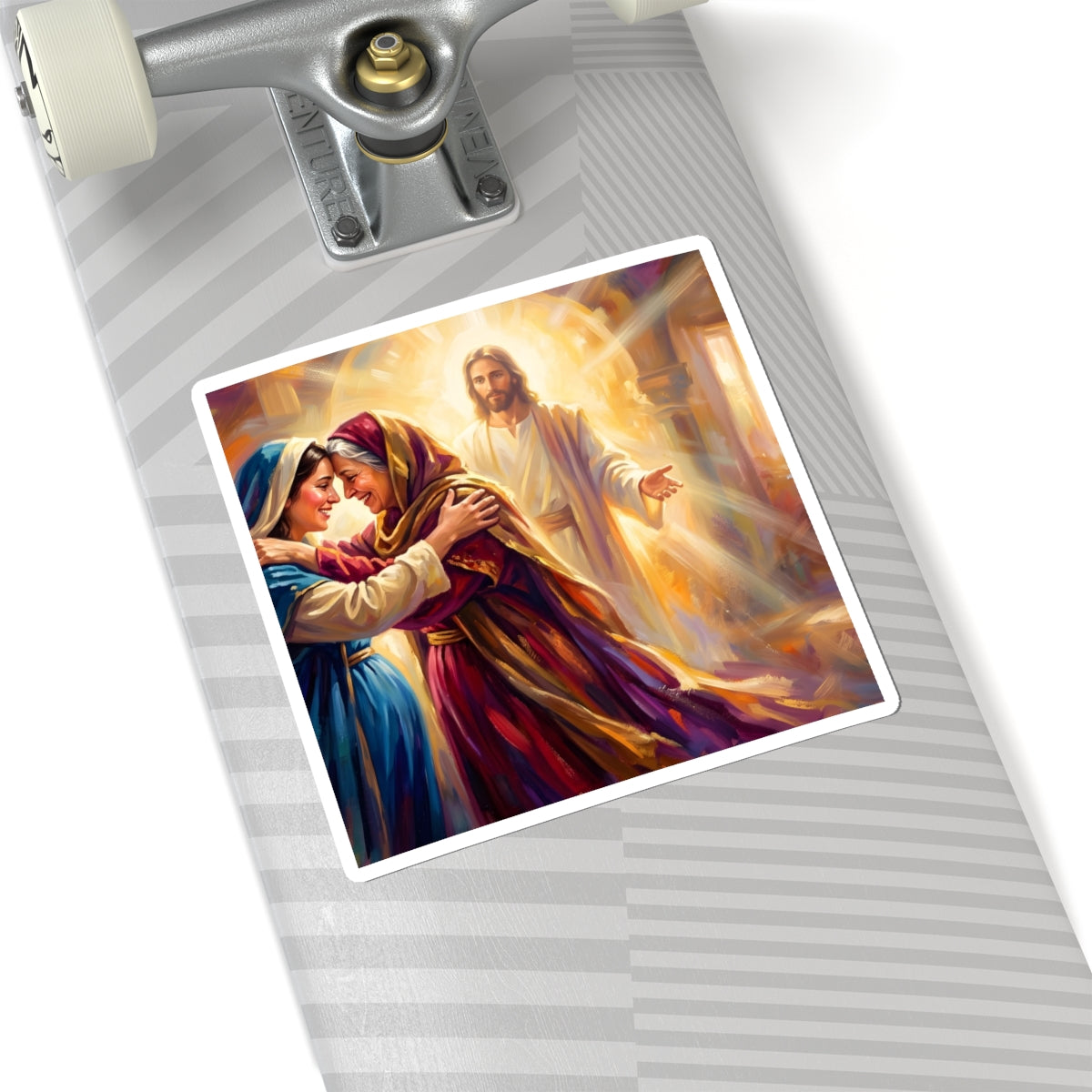 “Divine Embrace - Mary and Elizabeth's Joyful Meeting” - Sticker