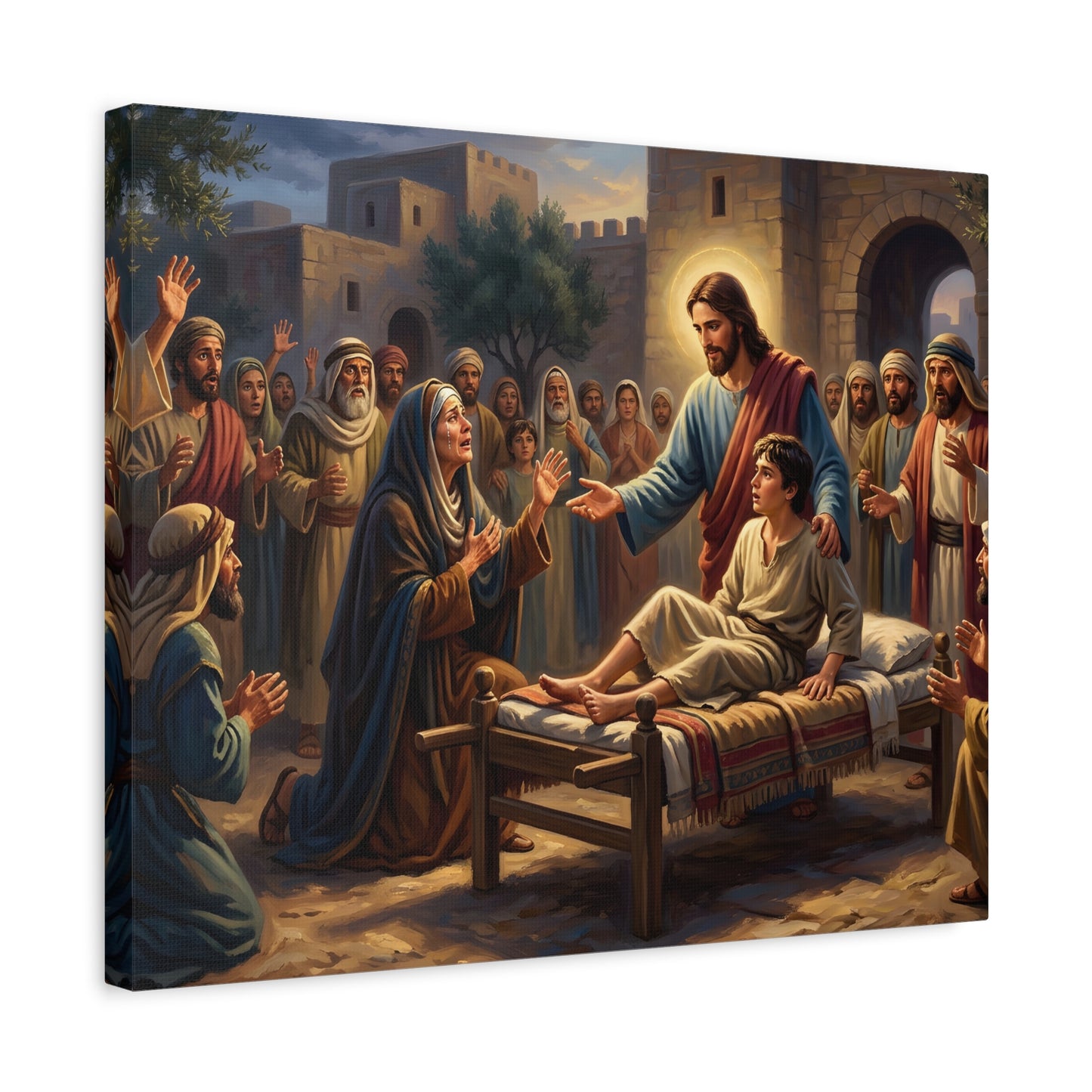 “Arise, Young Man - Resurrection at Nain” - Canvas Art