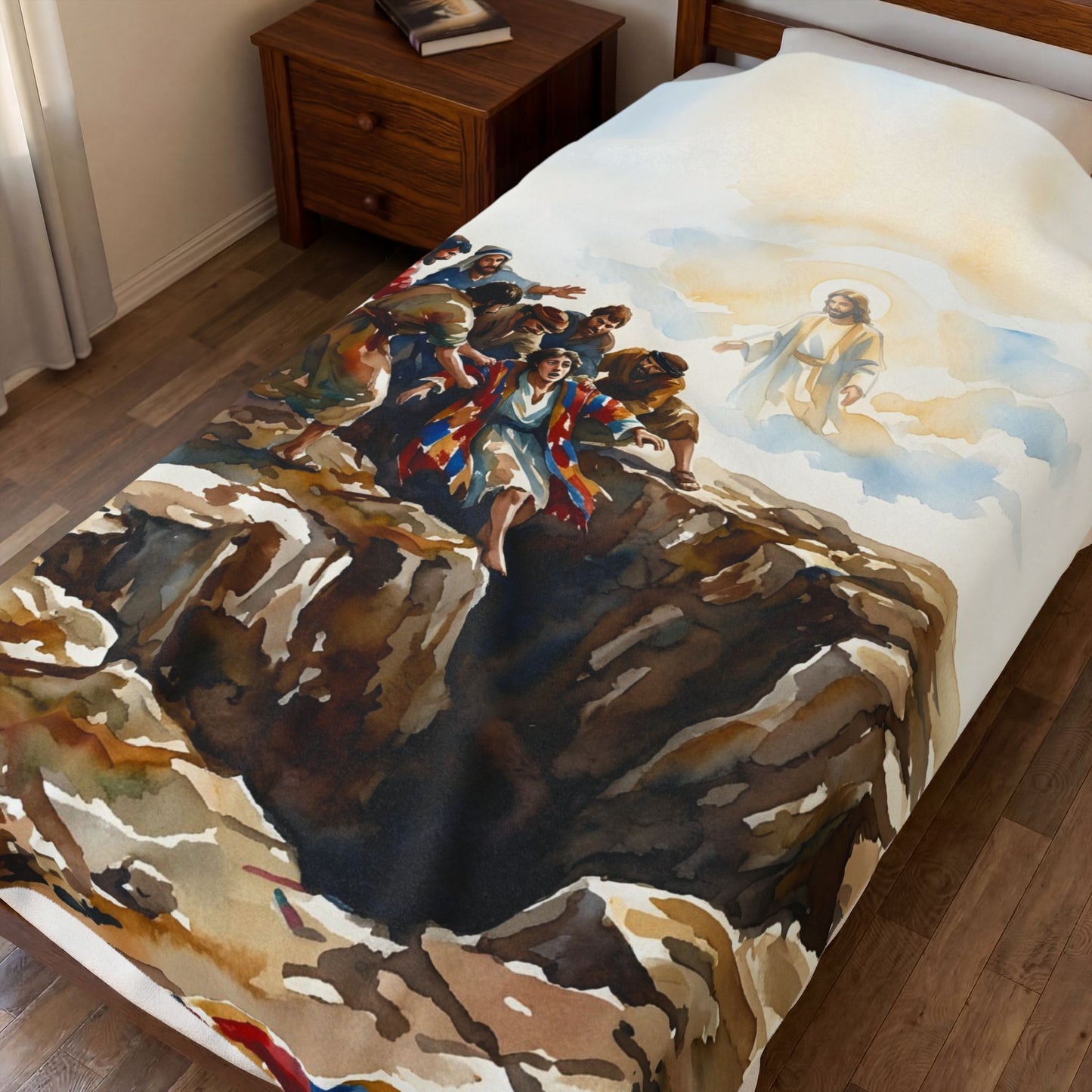 “Betrayal and Providence - Joseph in the Pit” - Plush Blanket