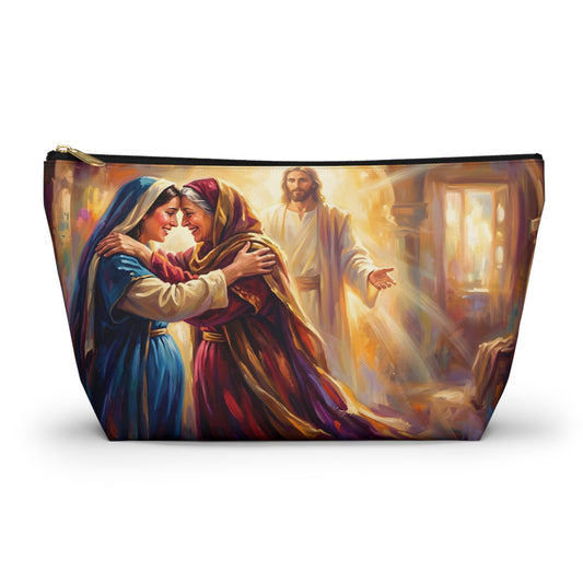“Divine Embrace - Mary and Elizabeth's Joyful Meeting” - Accessory Pouch