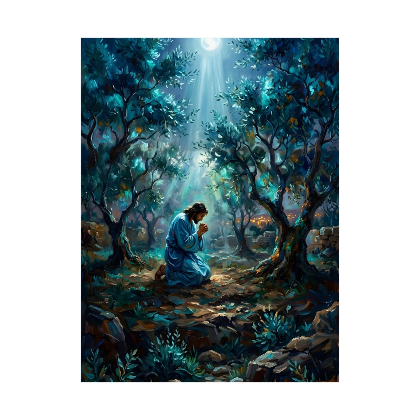 “Thy Will Be Done - Gethsemane Moonlight Prayer” - Poster