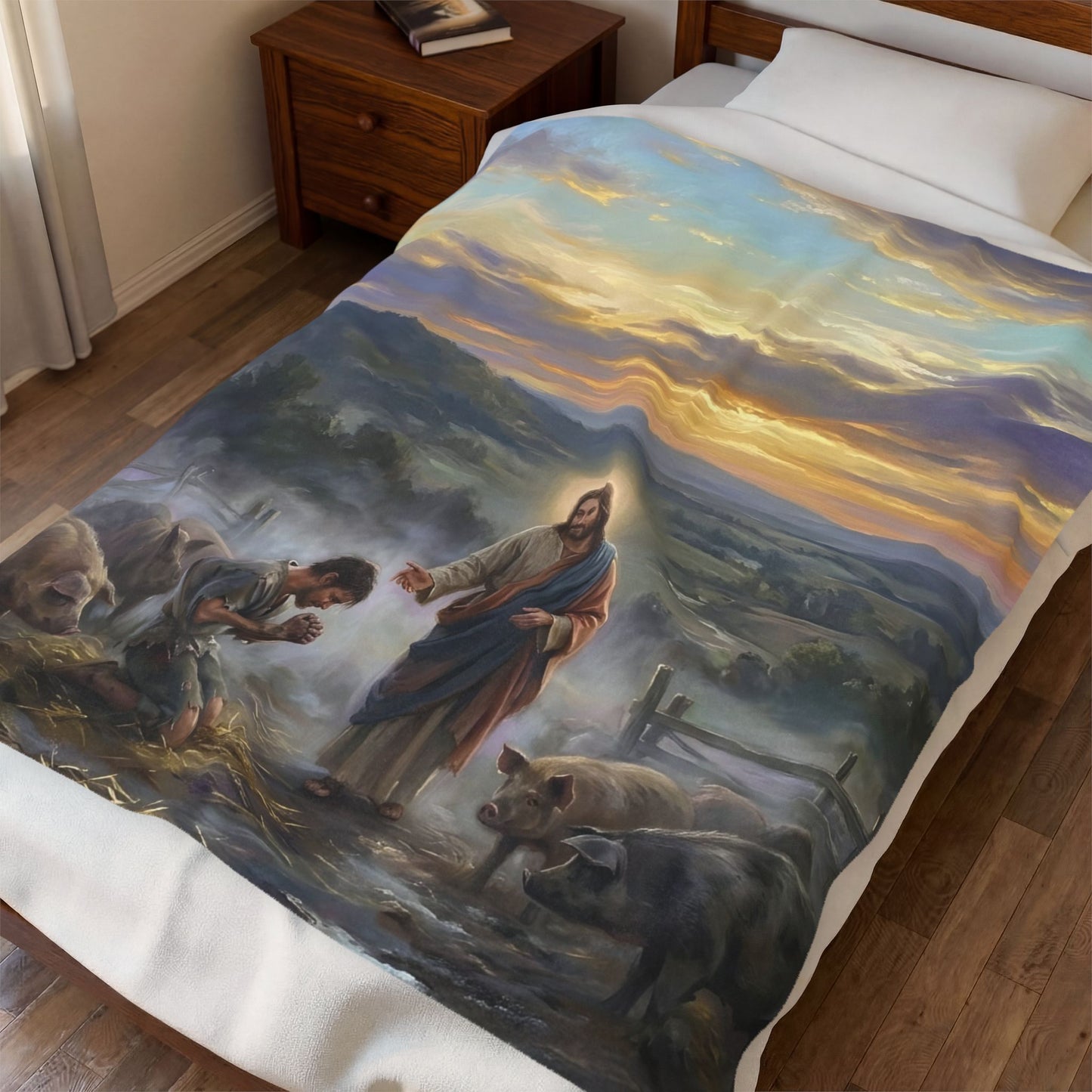 “Turning Point - The Prodigal Son's Repentance” - Plush Blanket