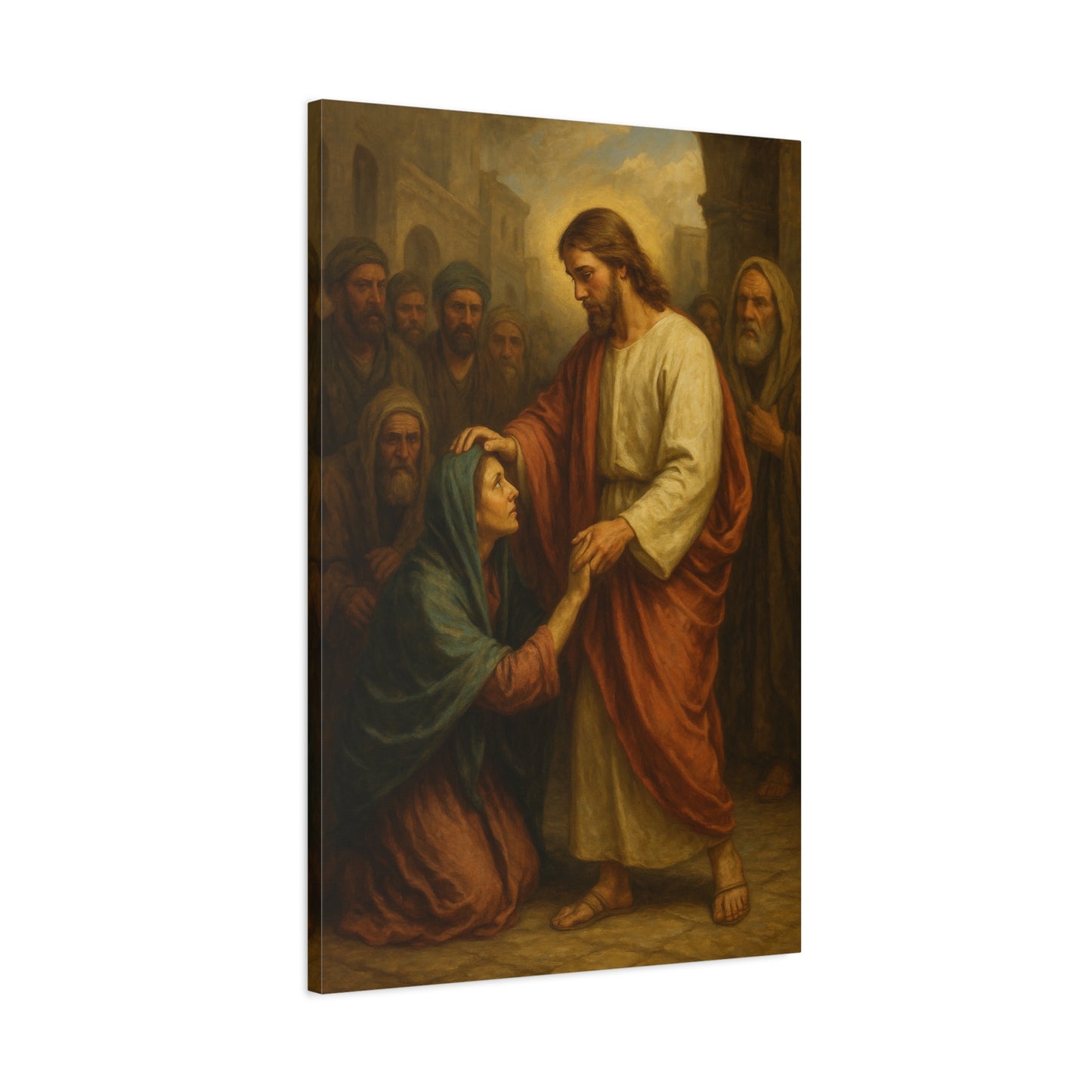“Daughter, Be Made Whole – Jesus Heals the Woman with the Issue of Blood” - Canvas Art