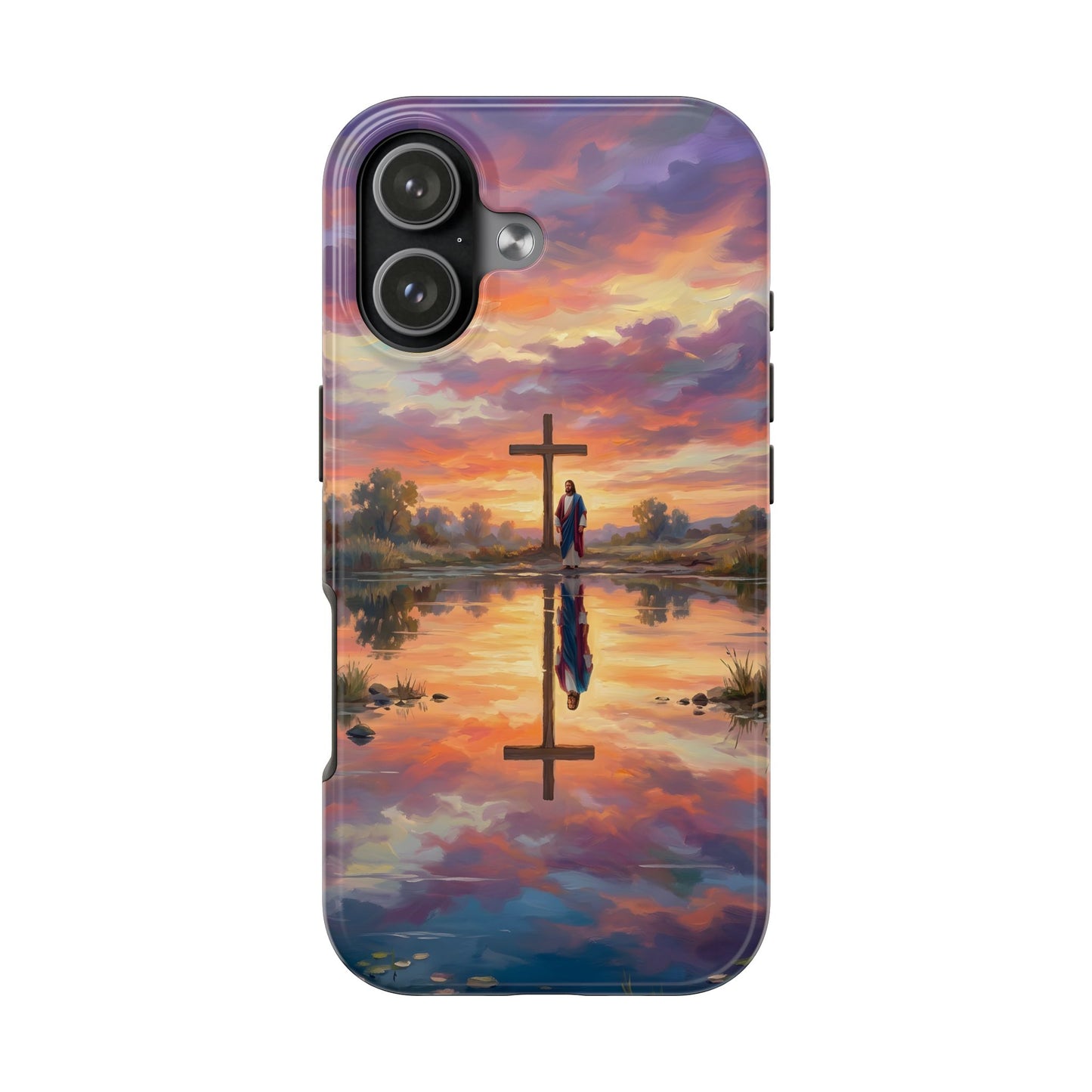 “Living Water - Cross Reflected at Dawn” - Phone Case